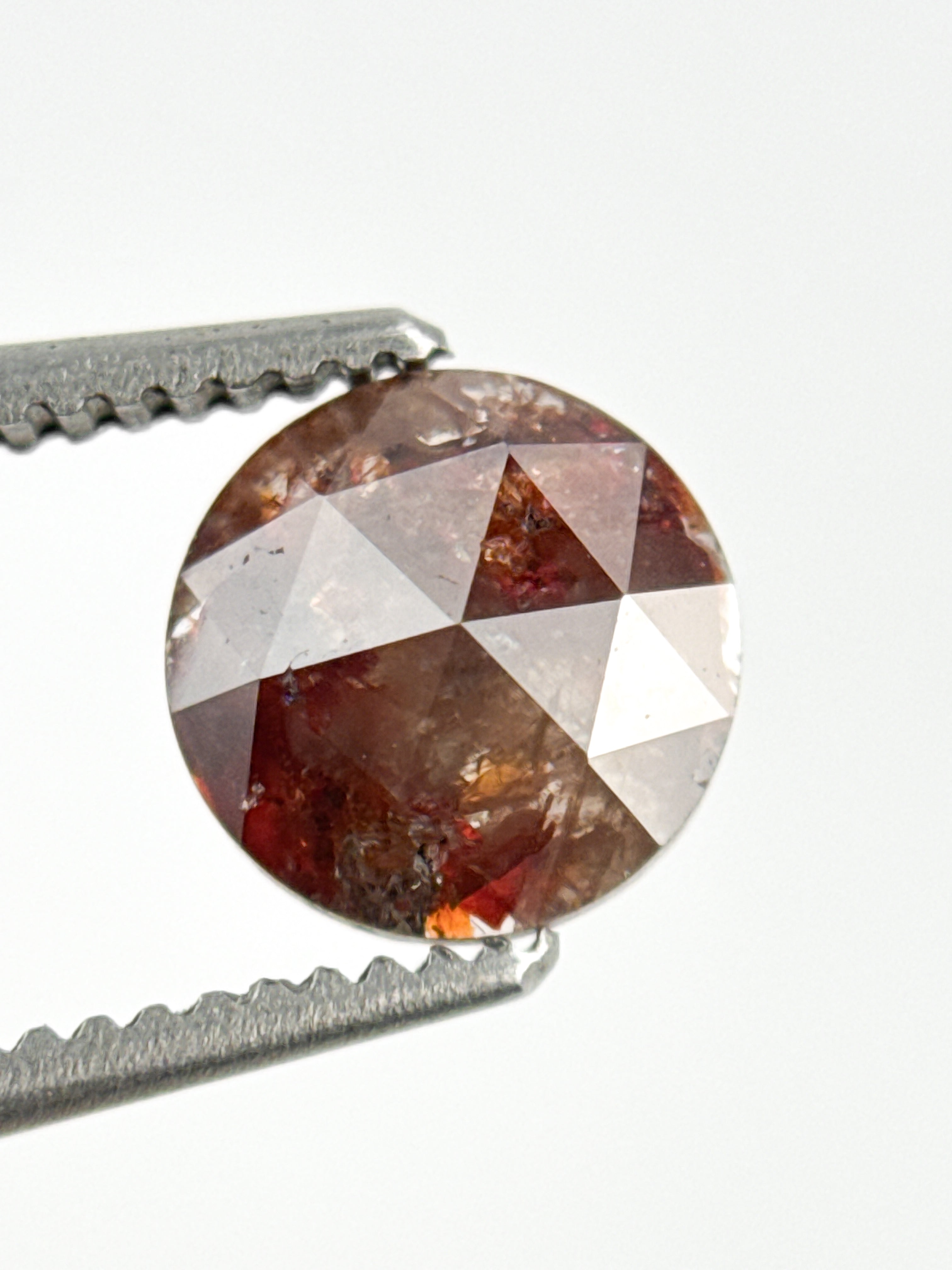 6.4 MM Round Rose Cut Red Natural Minimalist Diamond