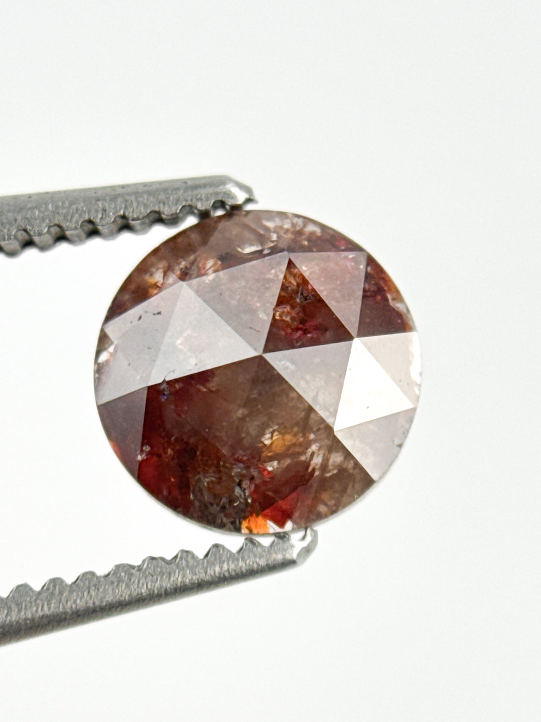 6.4 MM Round Rose Cut Red Natural Minimalist Diamond