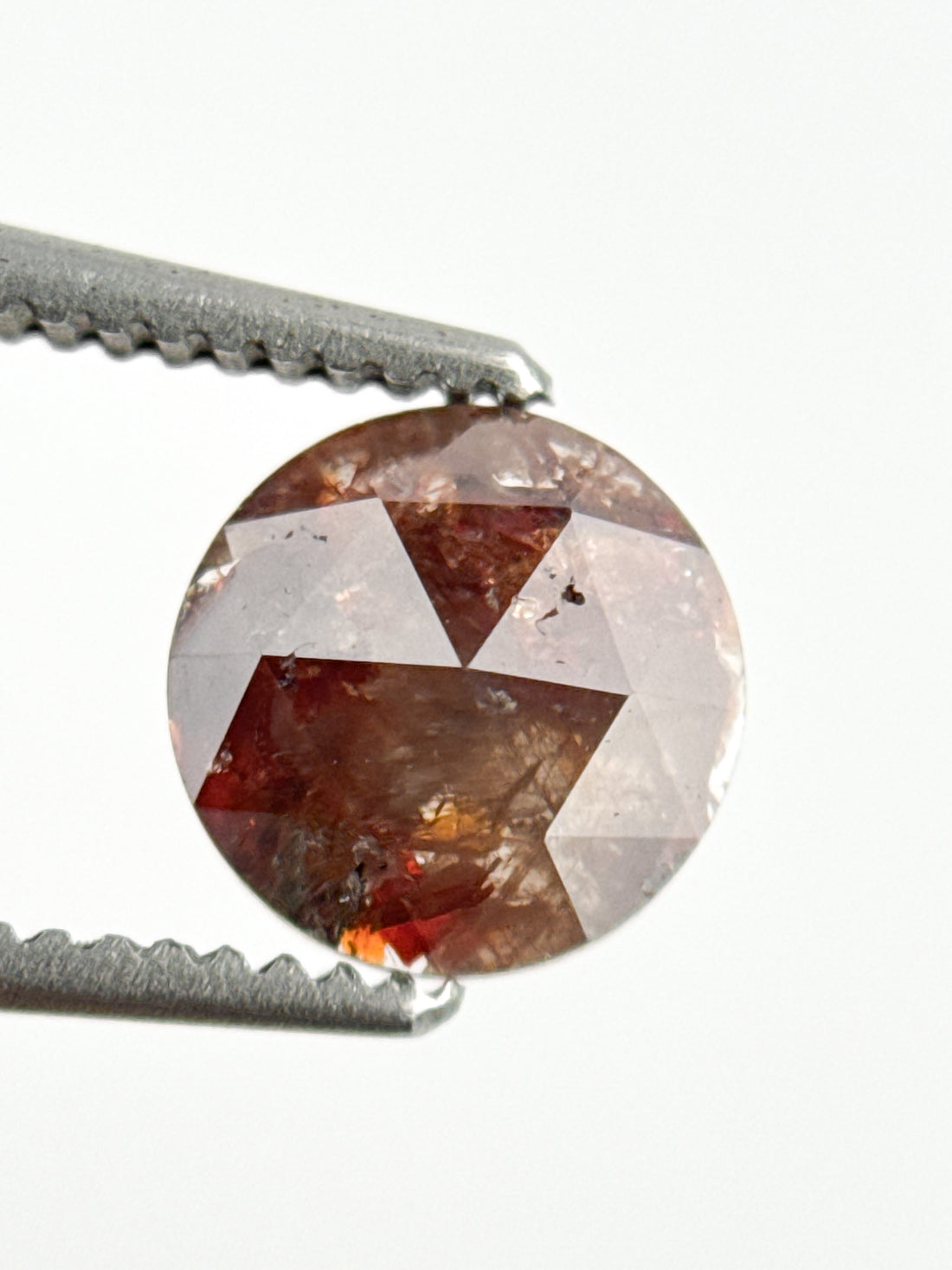 6.4 MM Round Rose Cut Red Natural Minimalist Diamond