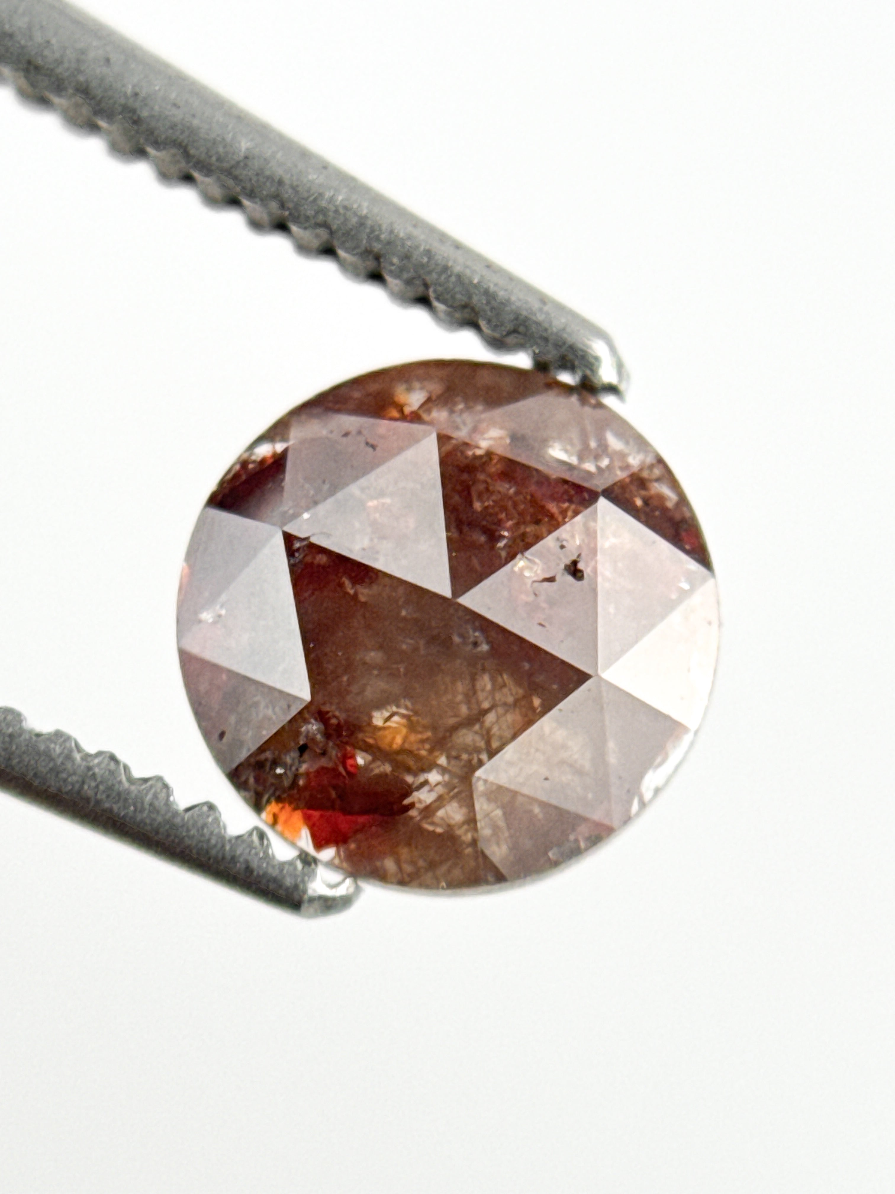 6.4 MM Round Rose Cut Red Natural Minimalist Diamond