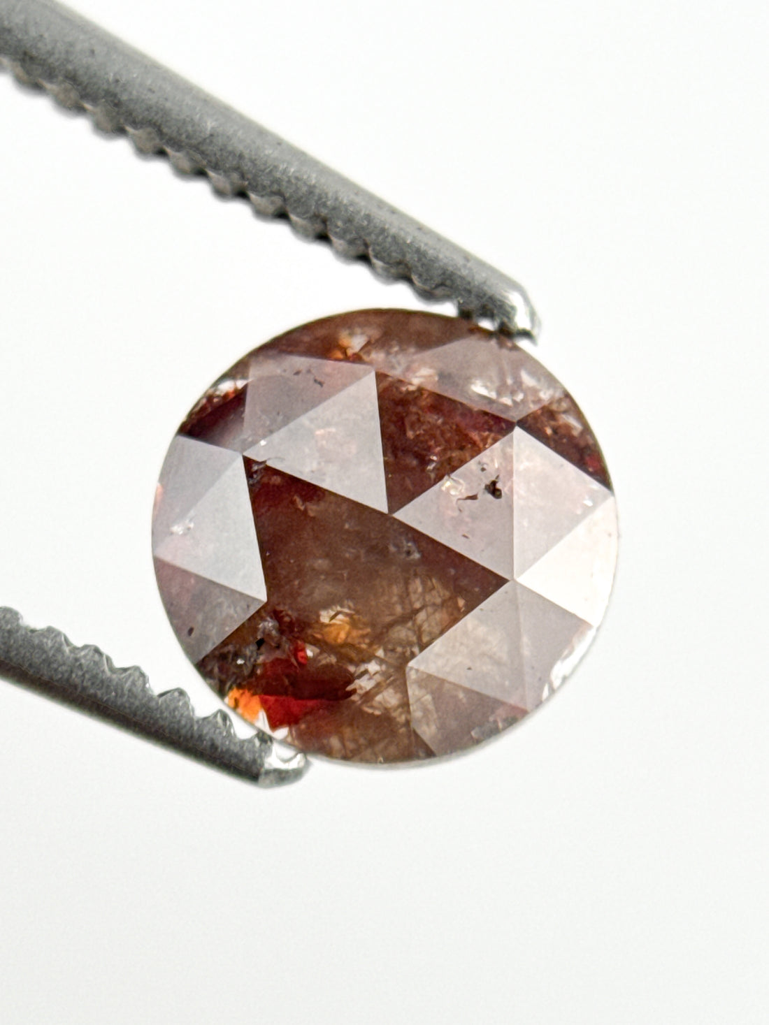 6.4 MM Round Rose Cut Red Natural Minimalist Diamond
