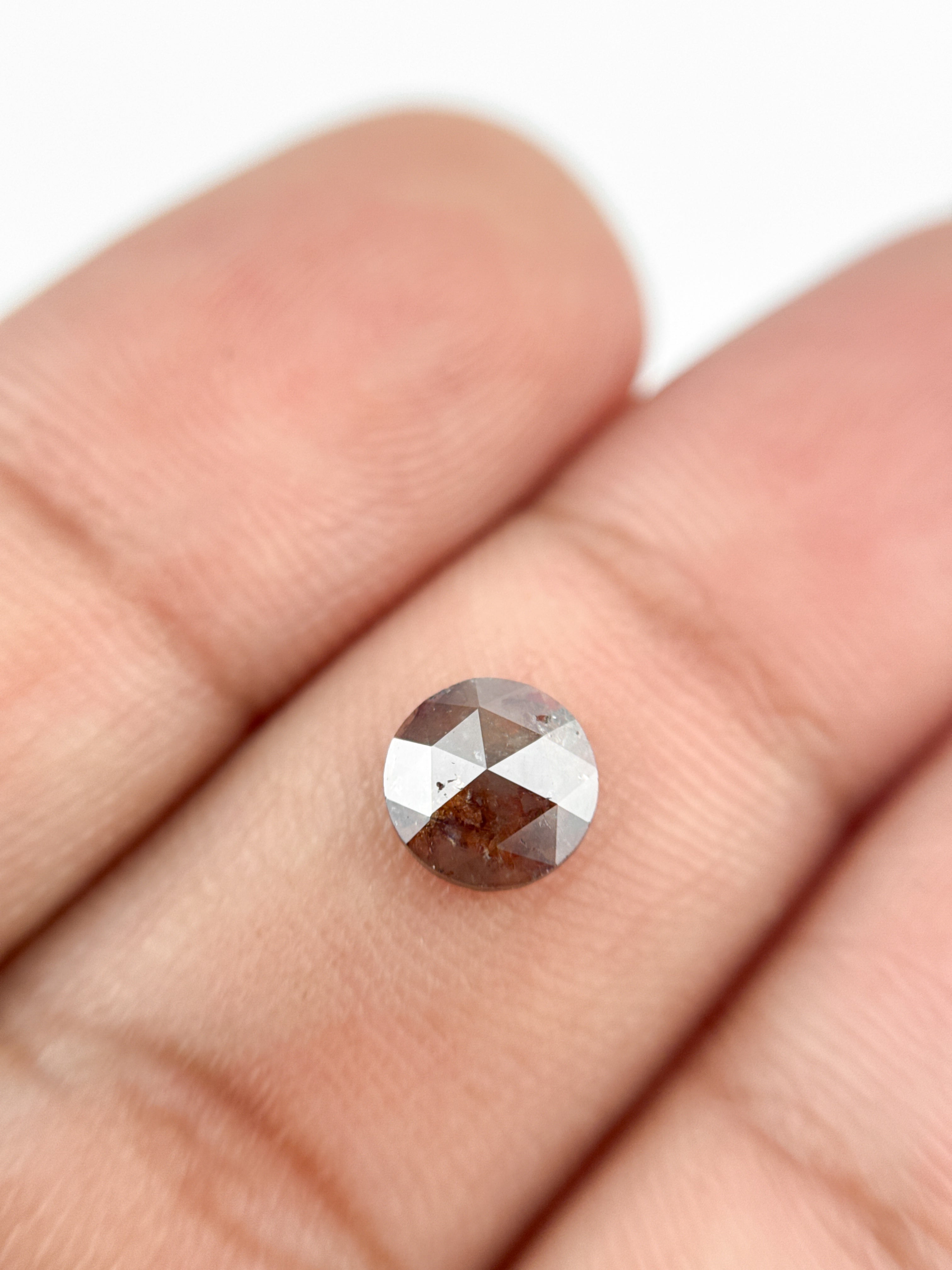 6.4 MM Round Rose Cut Red Natural Minimalist Diamond