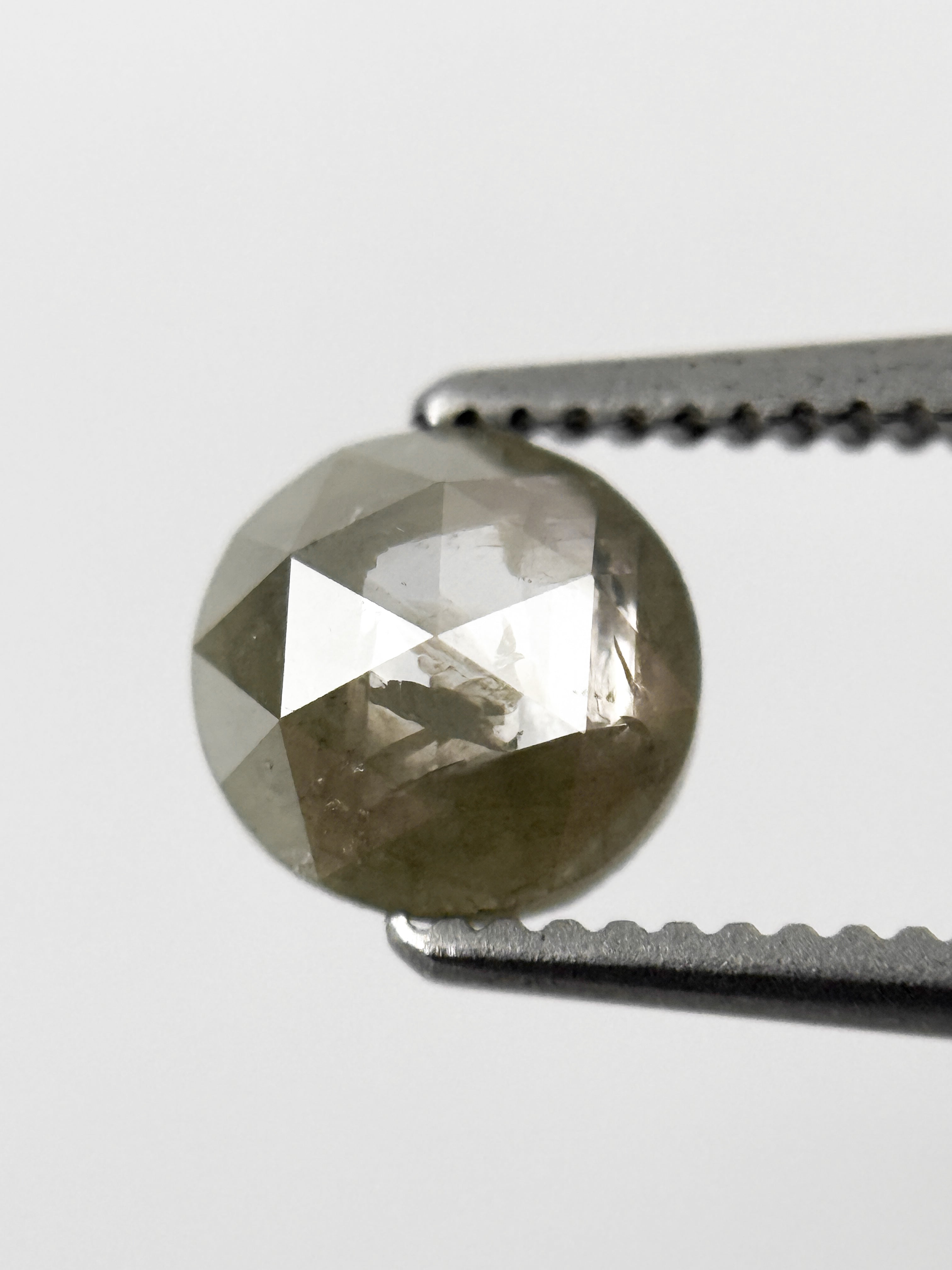 0.80 Ct Round Rose Cut Grey Natural Galaxy Diamond
