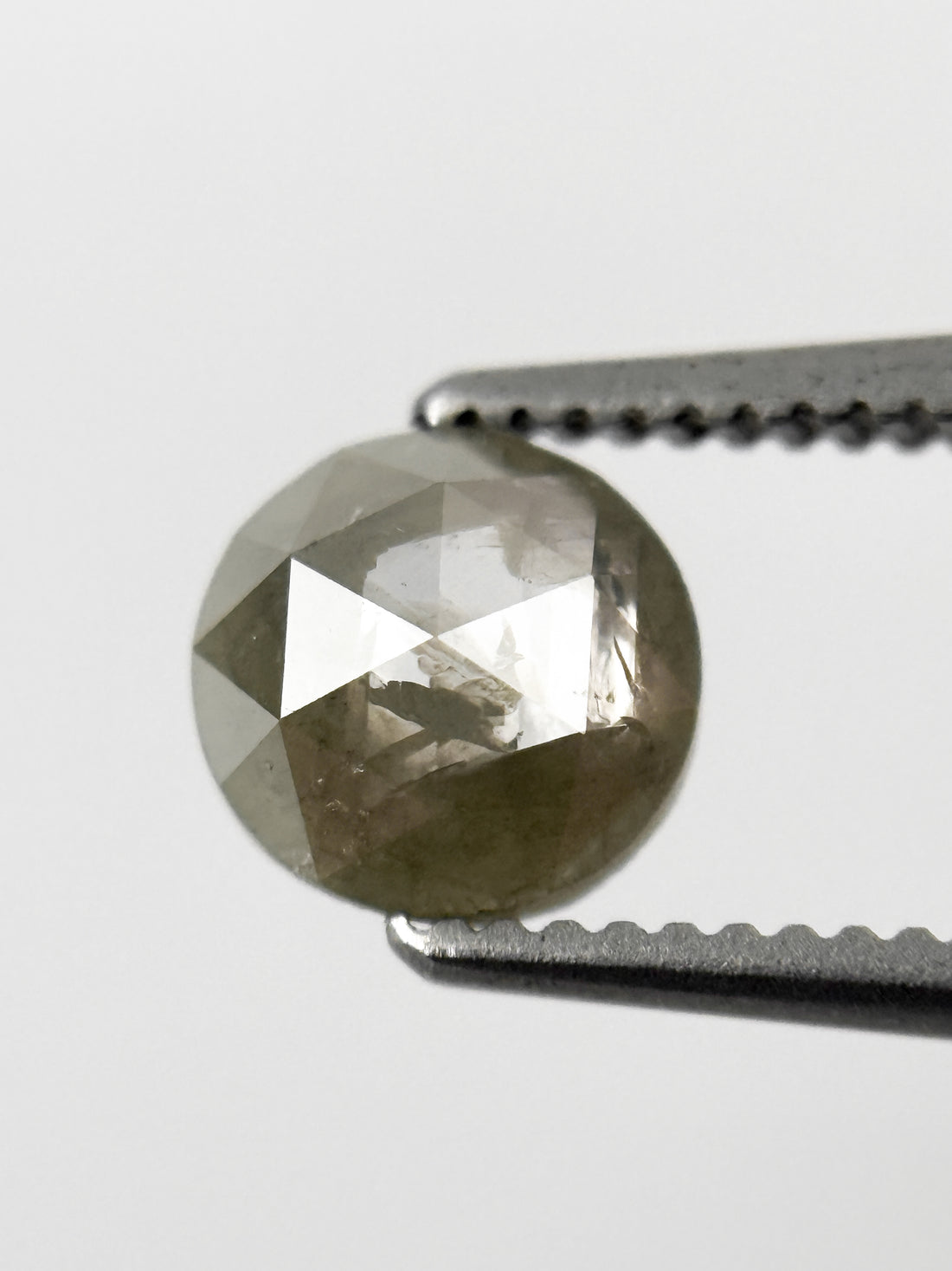 0.80 Ct Round Rose Cut Grey Natural Galaxy Diamond