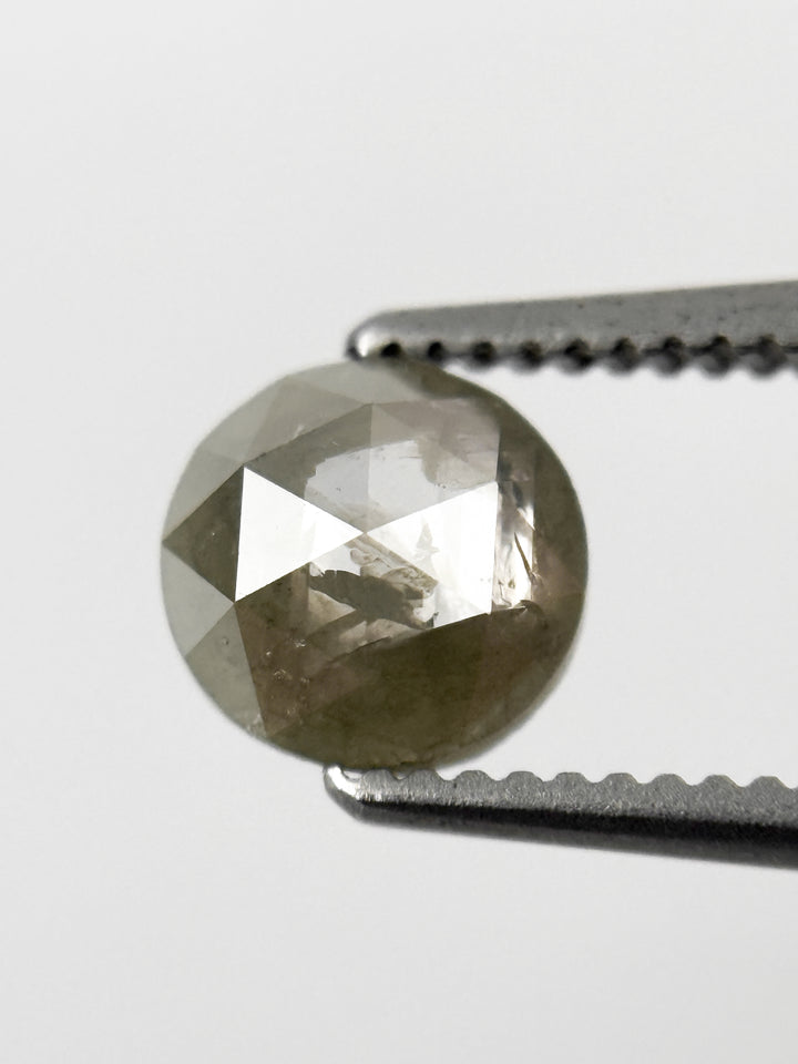 0.80 Ct Round Rose Cut Grey Natural Galaxy Diamond