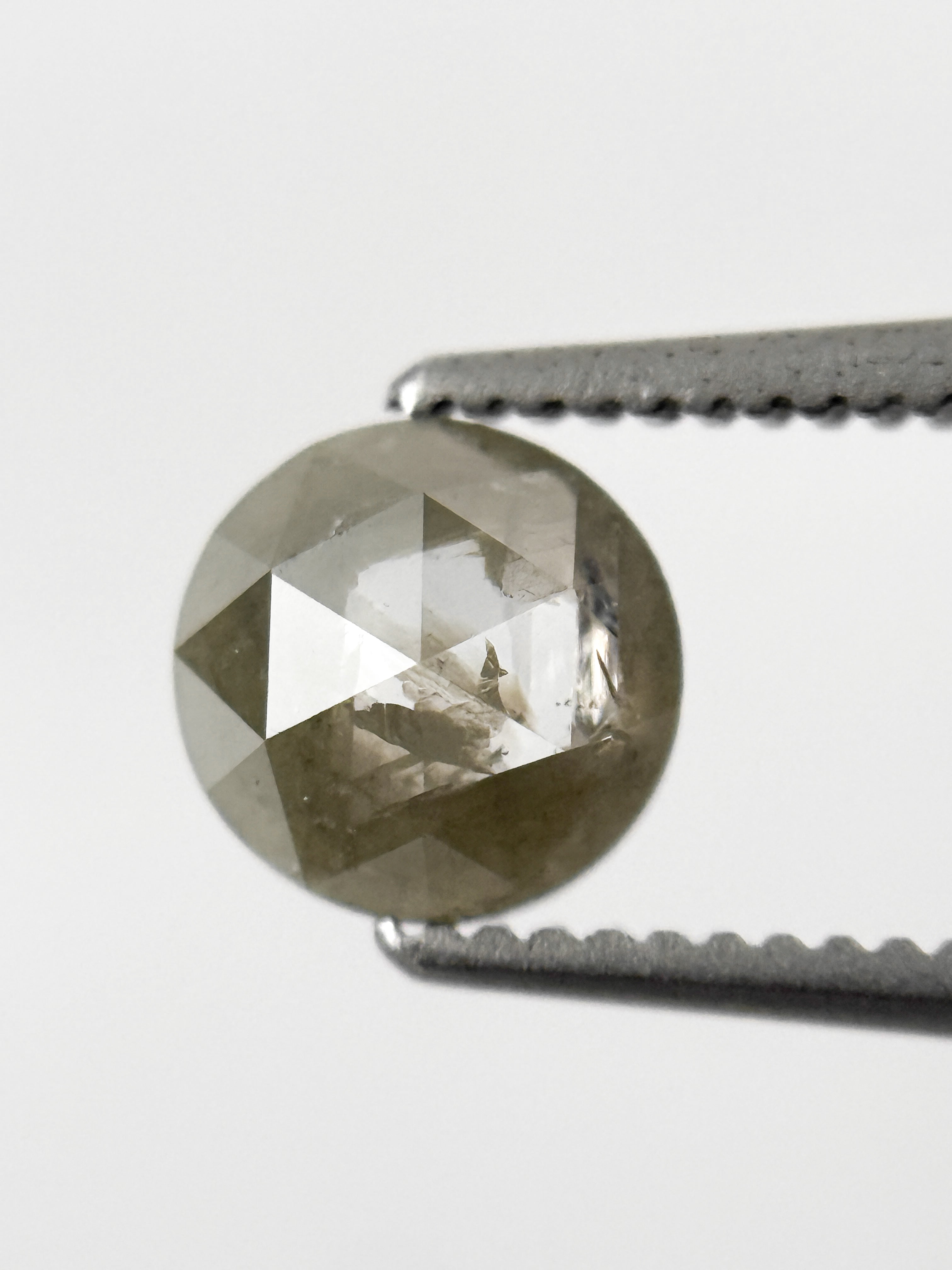 0.80 Ct Round Rose Cut Grey Natural Galaxy Diamond