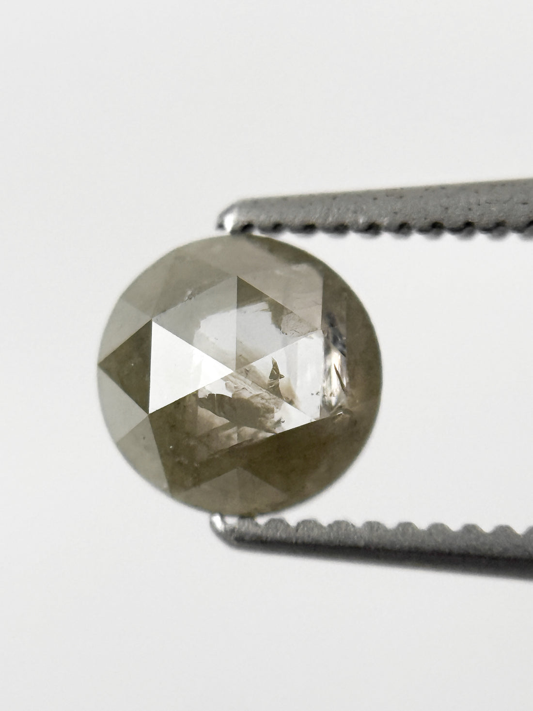 0.80 Ct Round Rose Cut Grey Natural Galaxy Diamond
