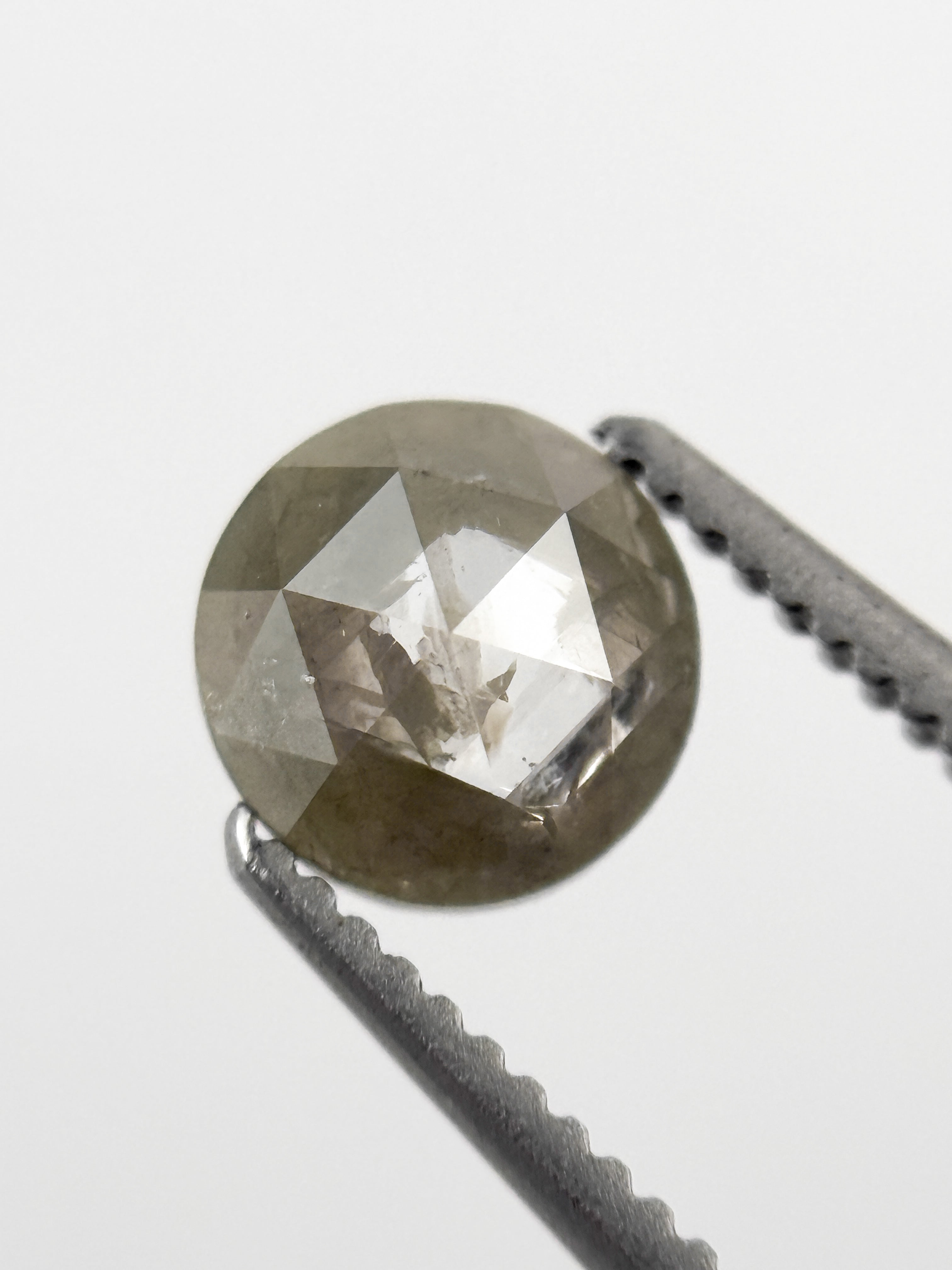 0.80 Ct Round Rose Cut Grey Natural Galaxy Diamond