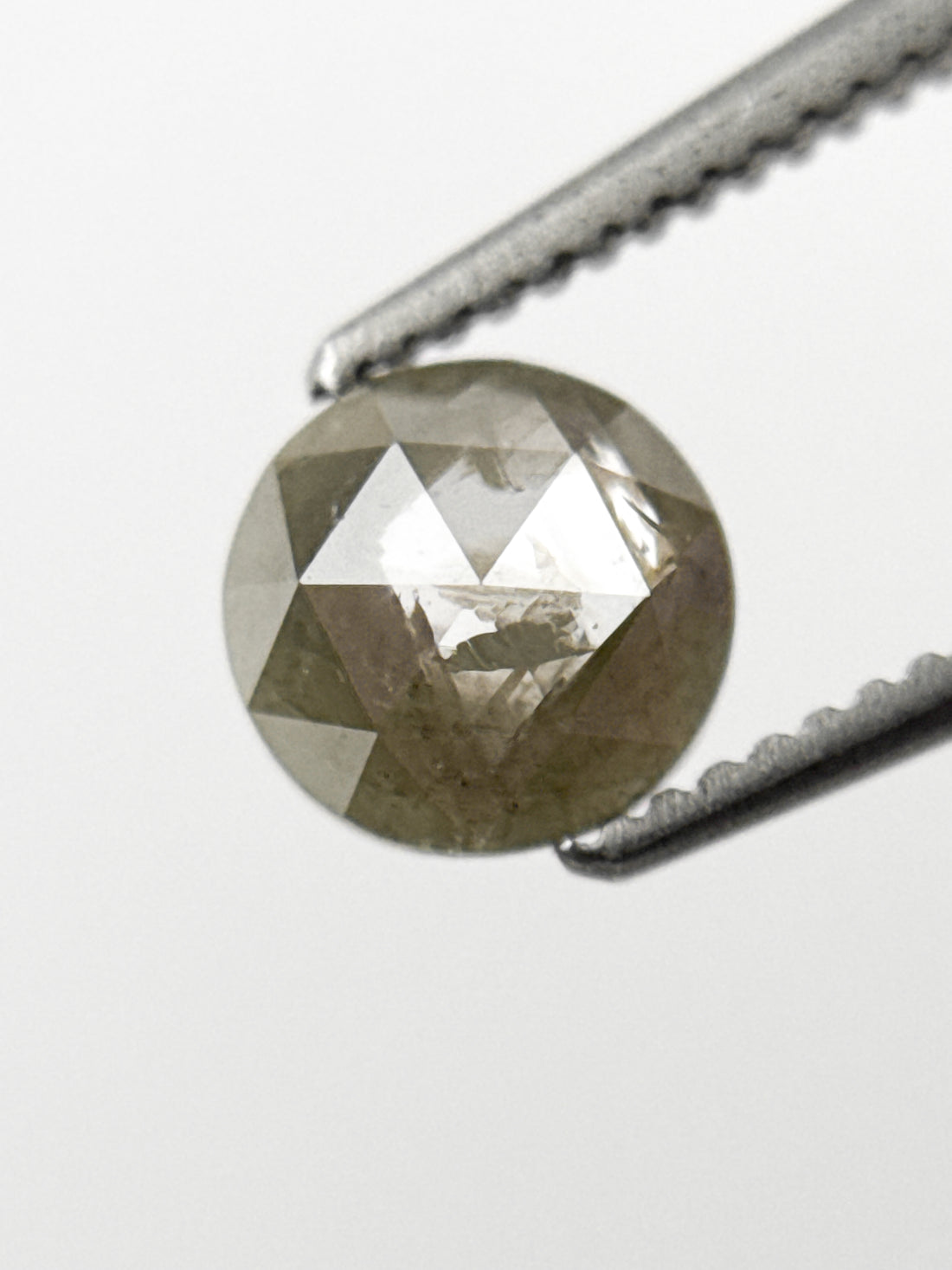 0.80 Ct Round Rose Cut Grey Natural Galaxy Diamond