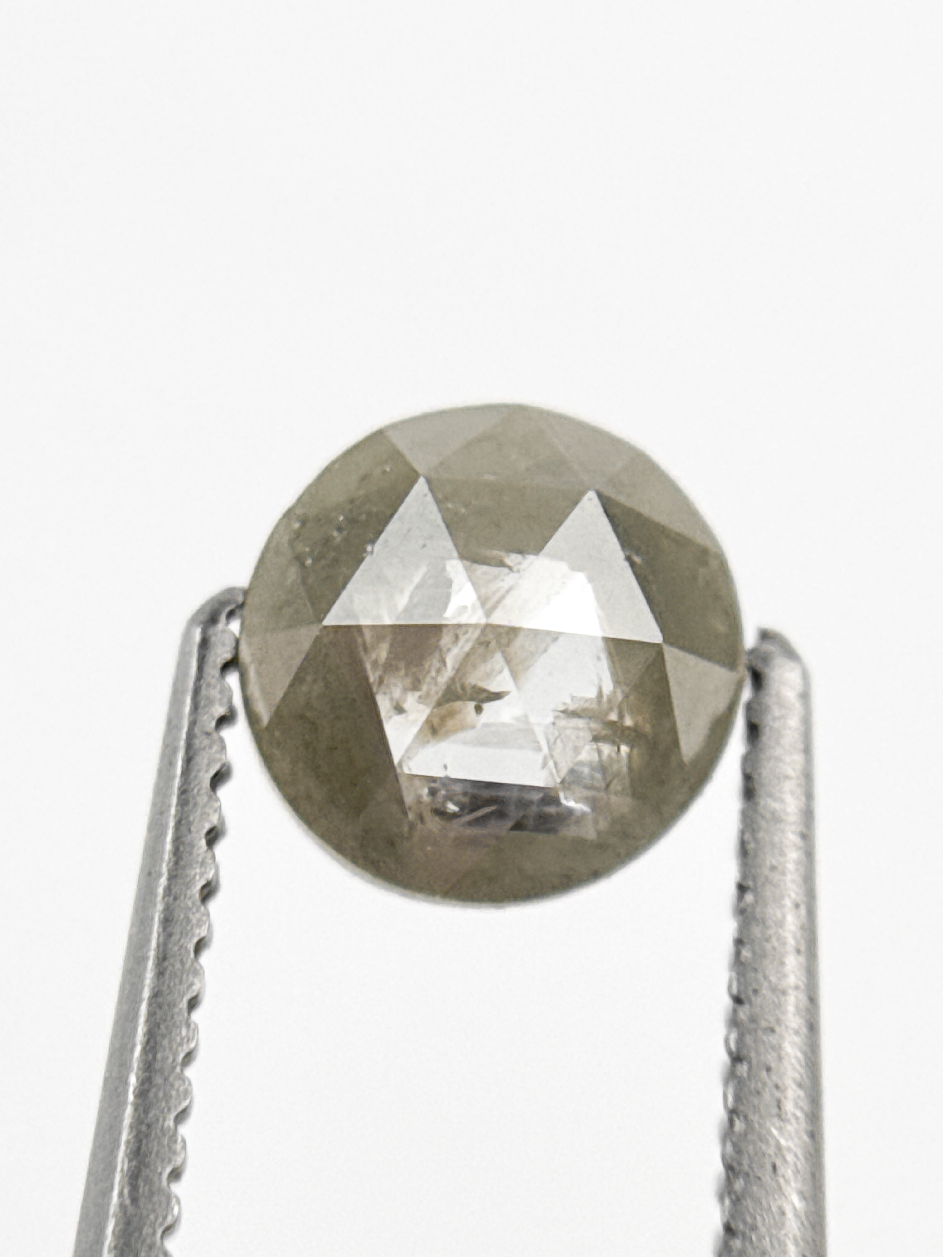 0.80 Ct Round Rose Cut Grey Natural Galaxy Diamond