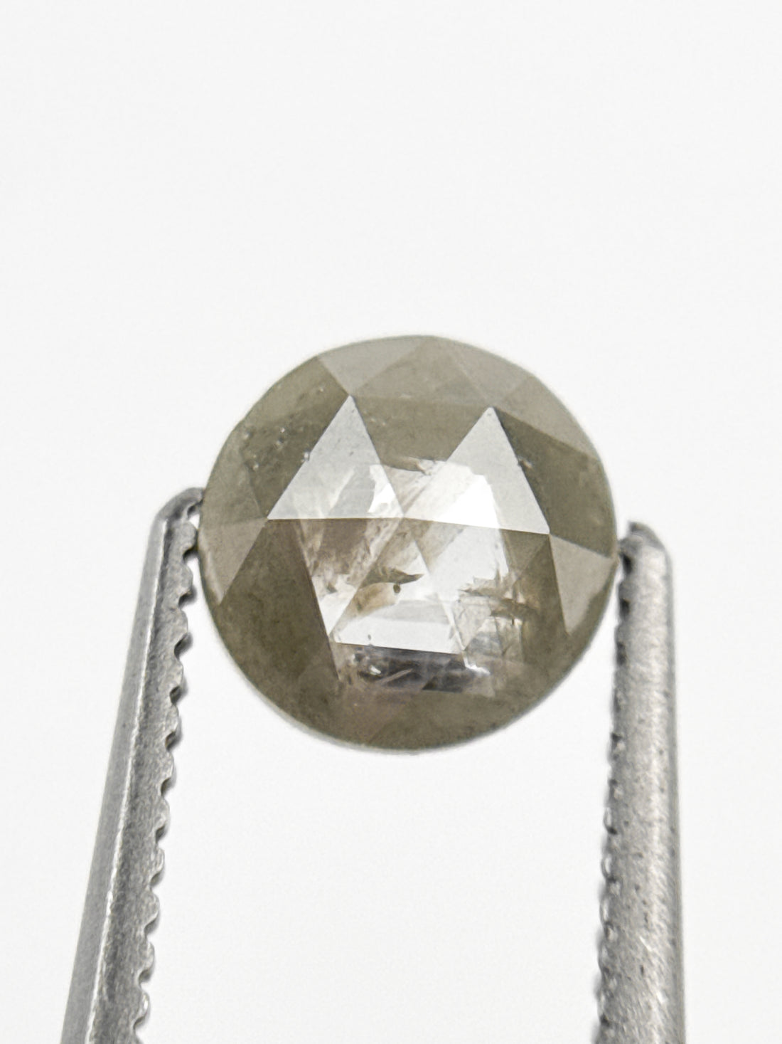 0.80 Ct Round Rose Cut Grey Natural Galaxy Diamond
