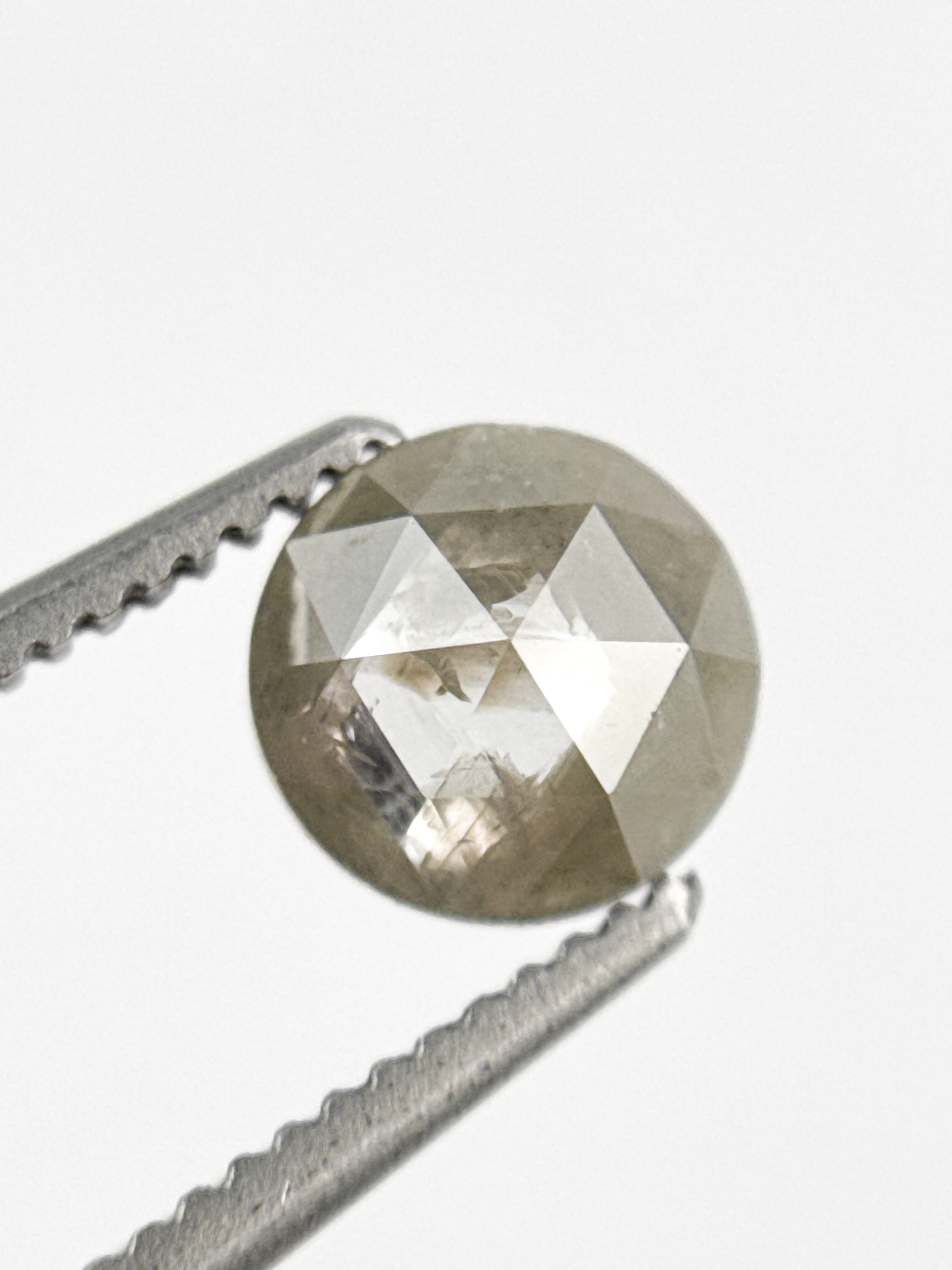 0.80 Ct Round Rose Cut Grey Natural Galaxy Diamond