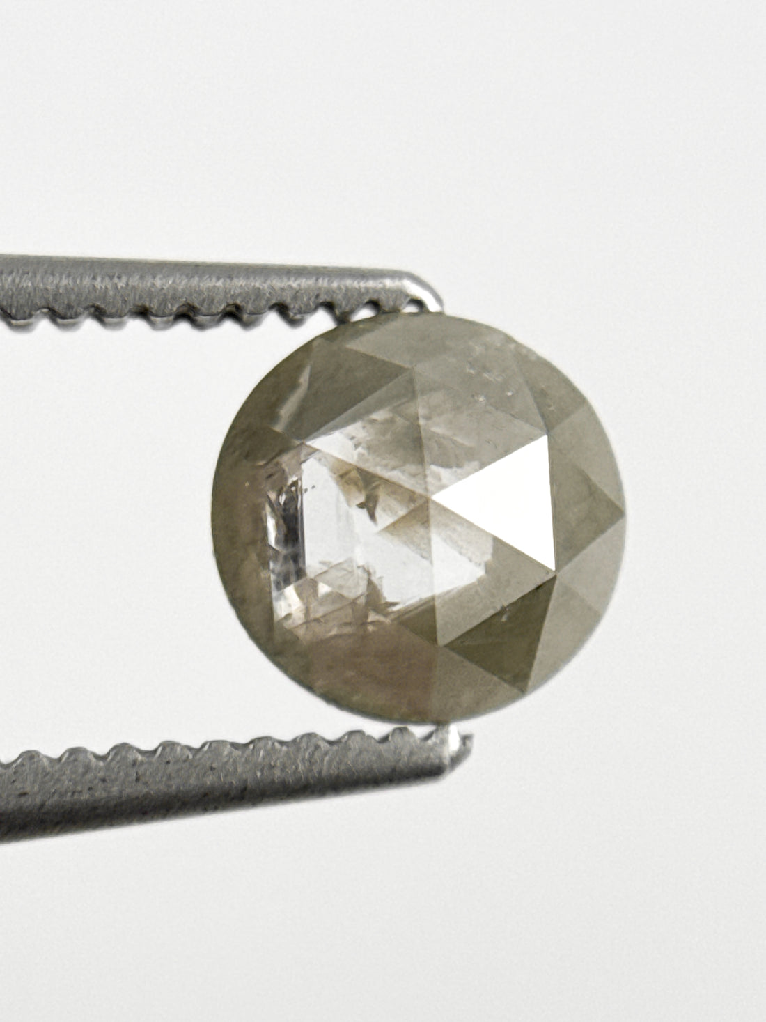 0.80 Ct Round Rose Cut Grey Natural Galaxy Diamond