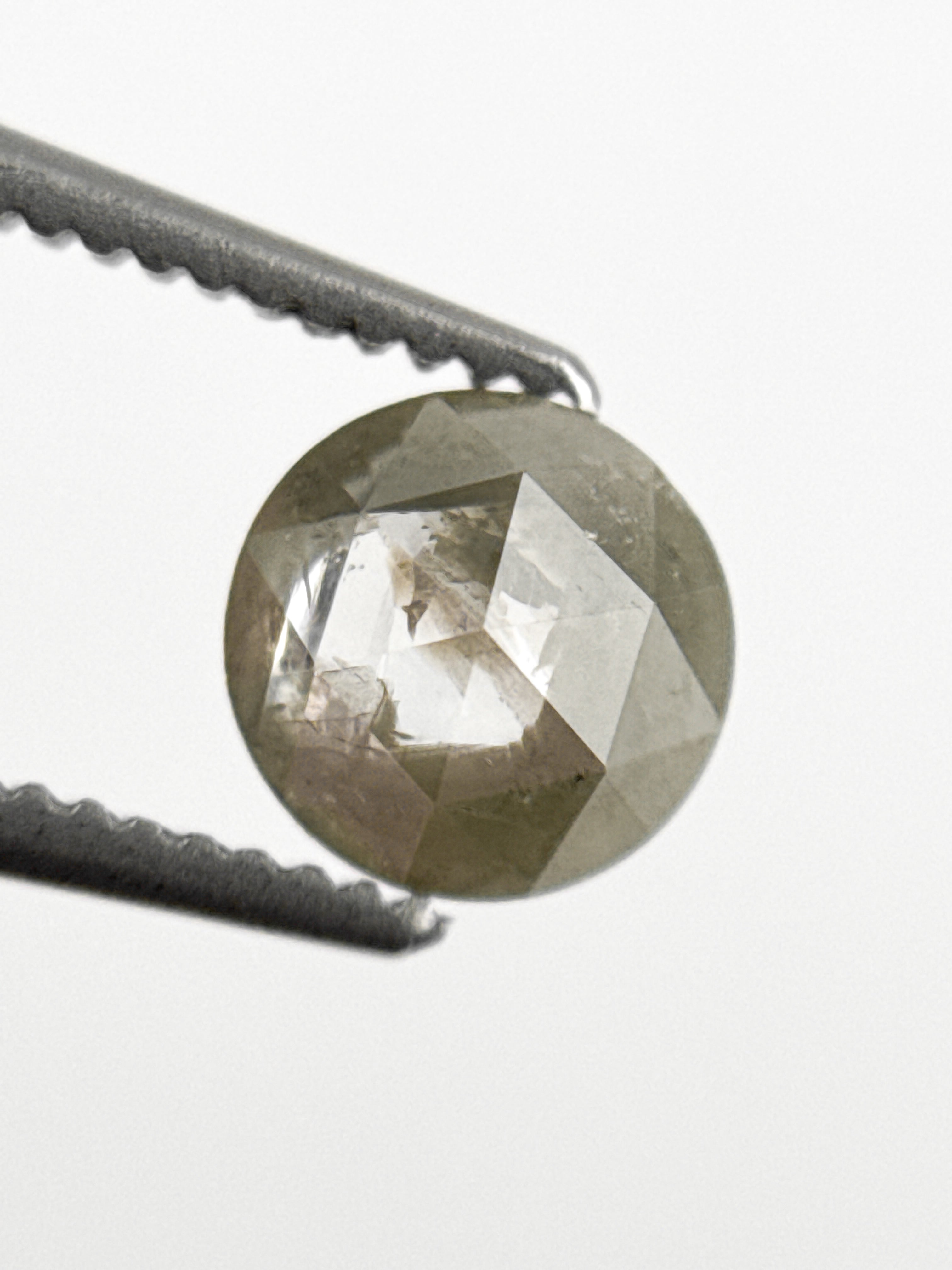 0.80 Ct Round Rose Cut Grey Natural Galaxy Diamond