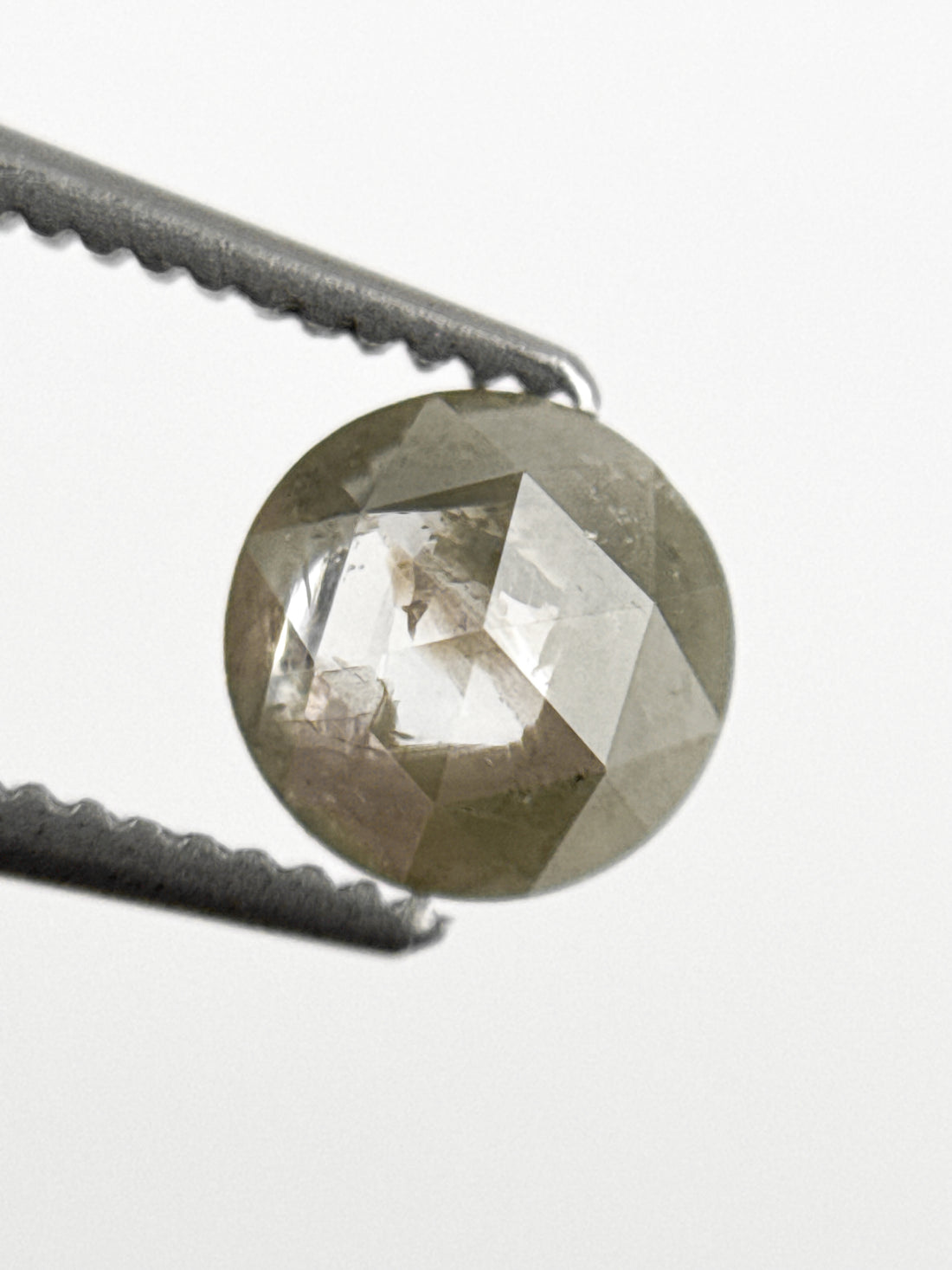 0.80 Ct Round Rose Cut Grey Natural Galaxy Diamond