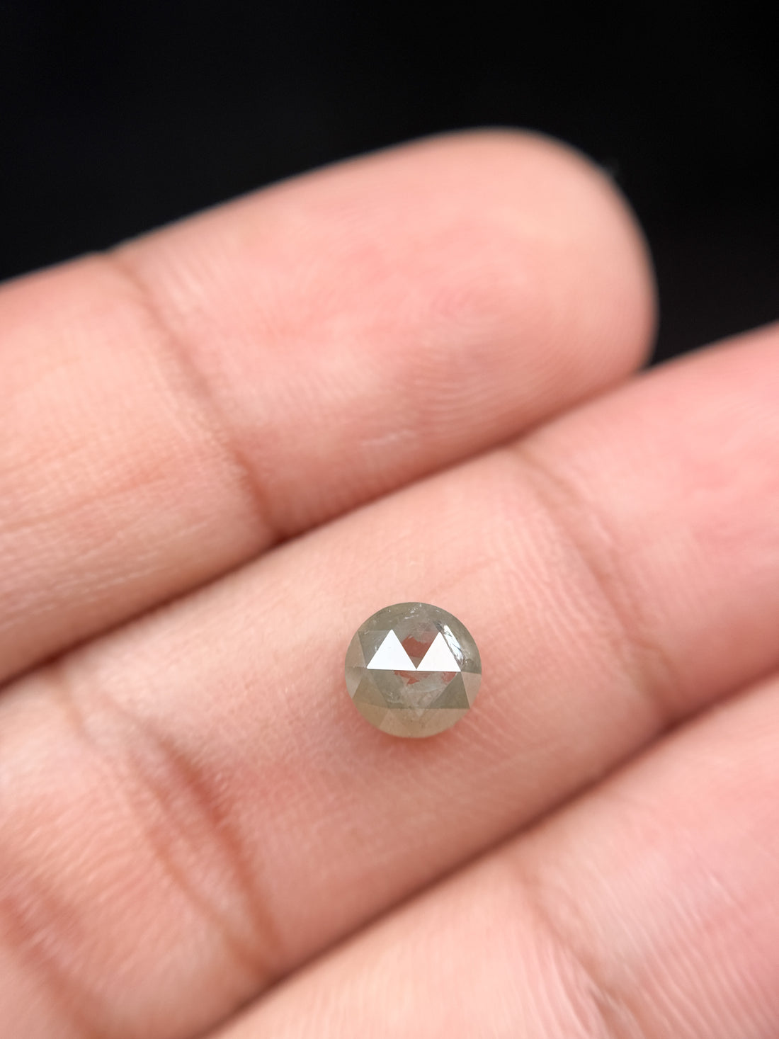 0.80 Ct Round Rose Cut Grey Natural Galaxy Diamond
