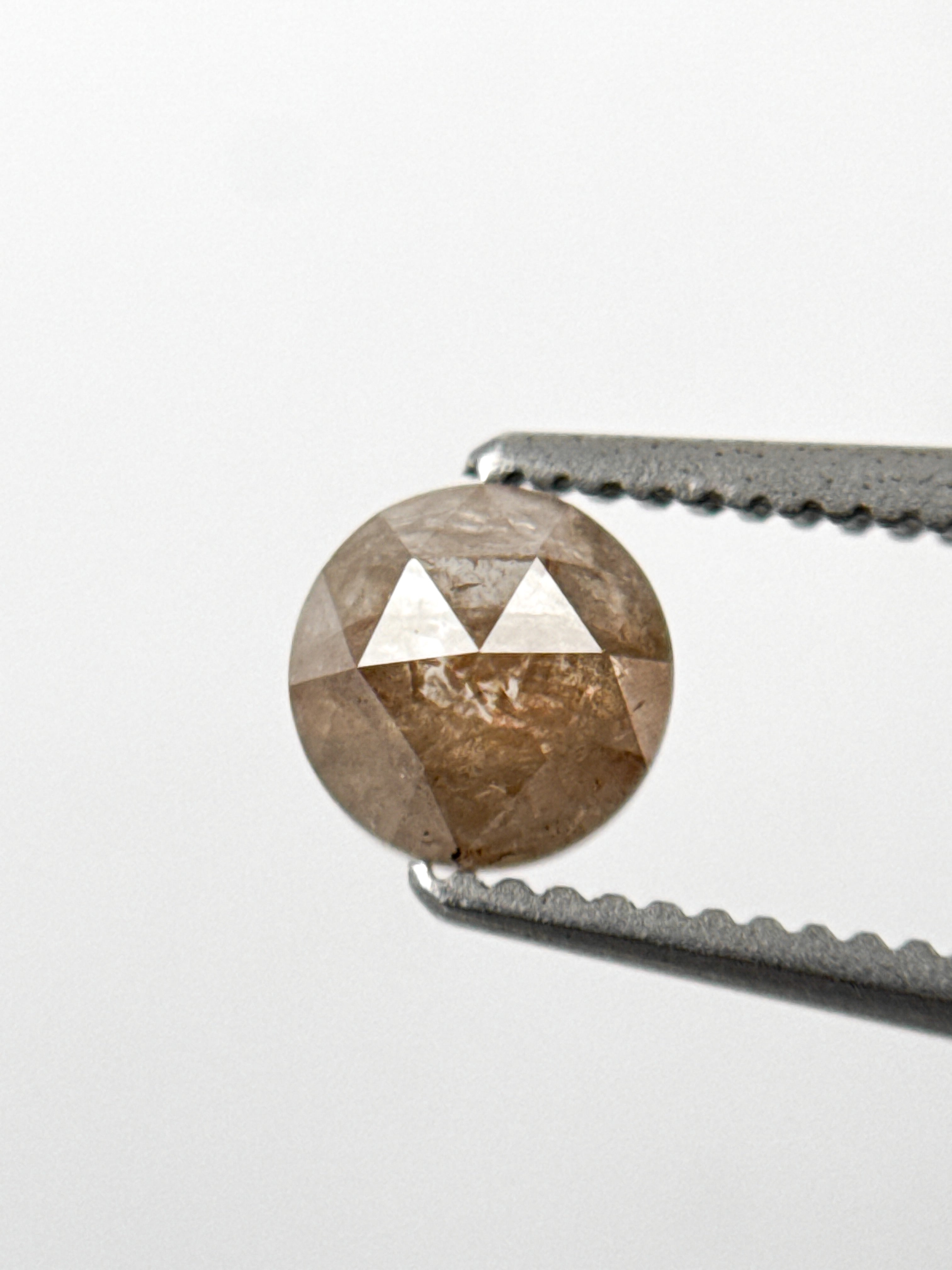 0.60 Ct Round Rose Cut Red Natural Minimalist Diamond