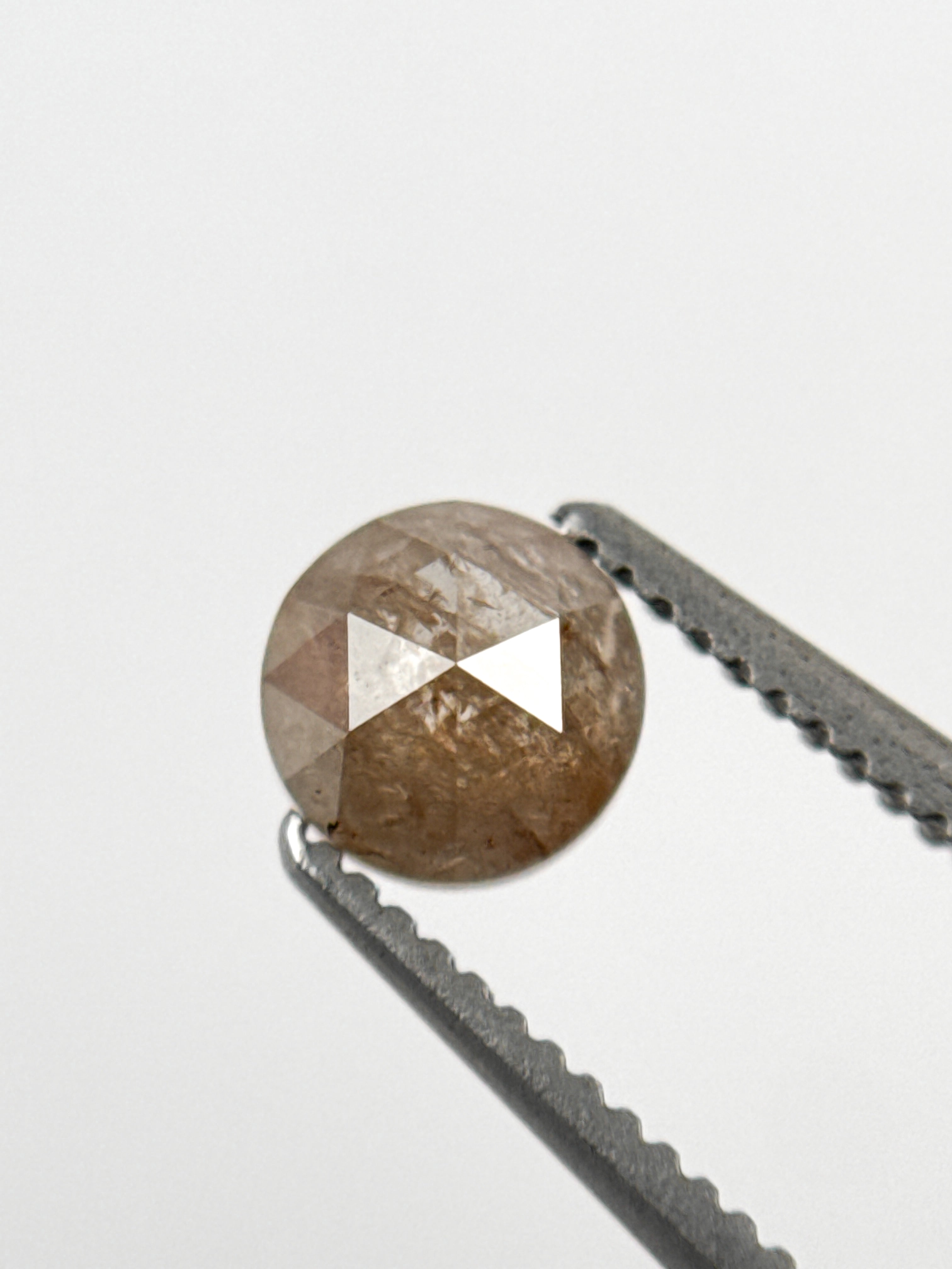 0.60 Ct Round Rose Cut Red Natural Minimalist Diamond