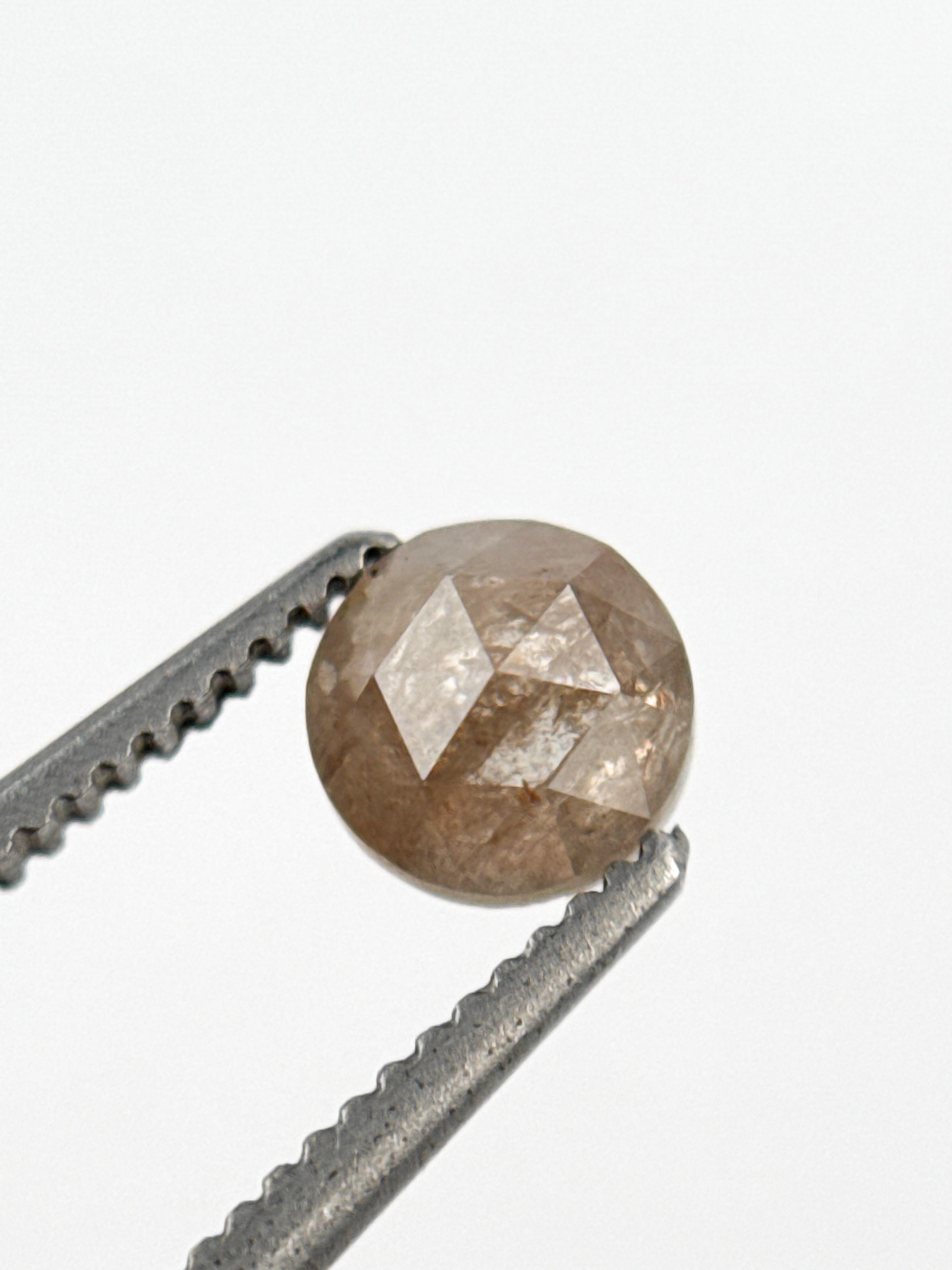 0.60 Ct Round Rose Cut Red Natural Minimalist Diamond