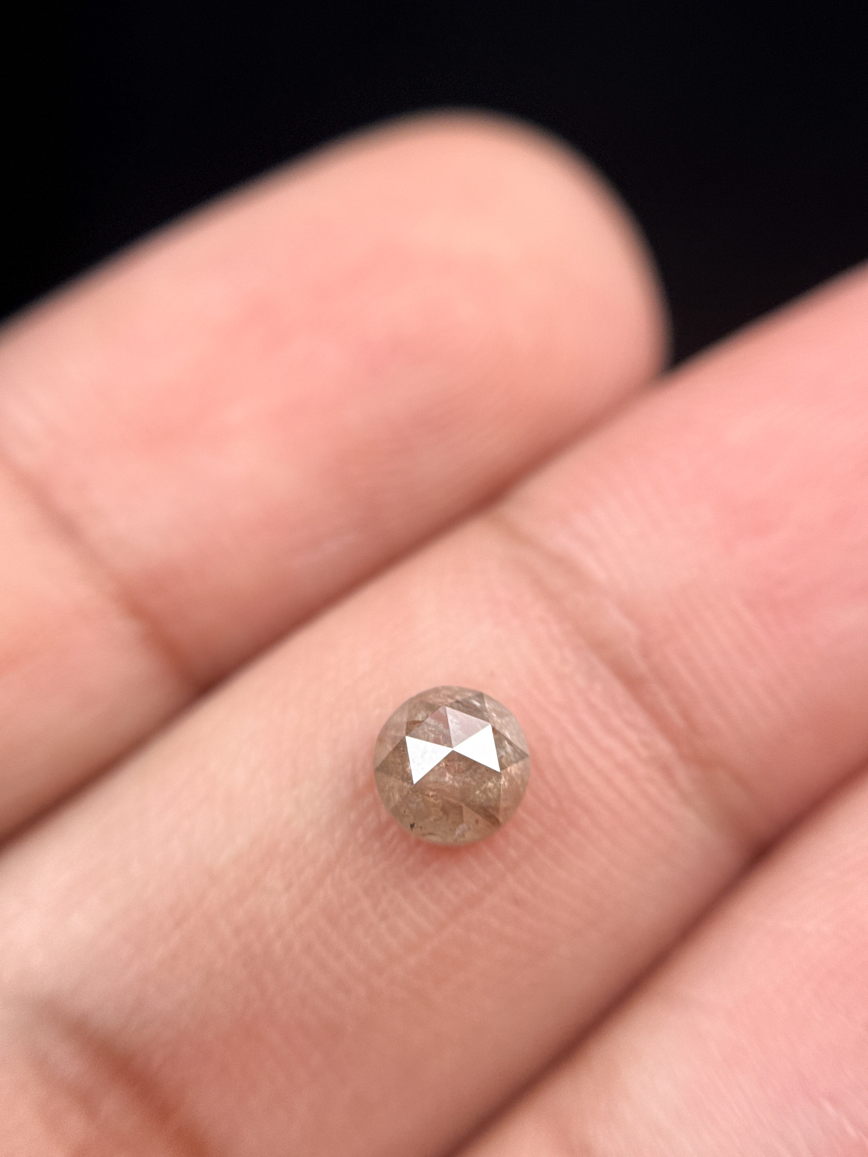 0.60 Ct Round Rose Cut Red Natural Minimalist Diamond