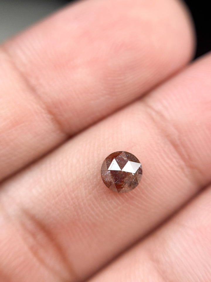 0.58 MM Round Rose Cut Red Natural Minimalist Diamond