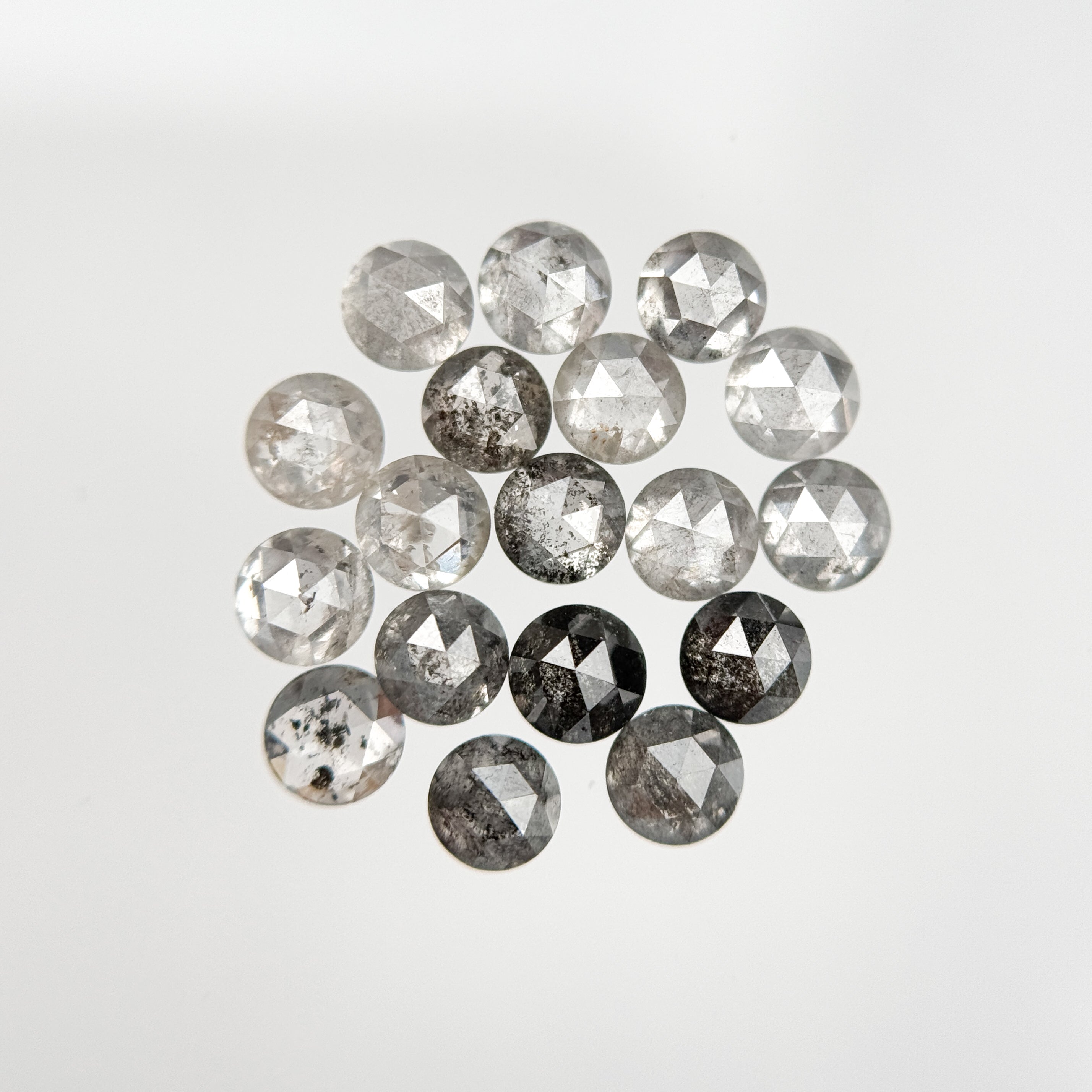 3 MM Round salt and pepper natural diamond