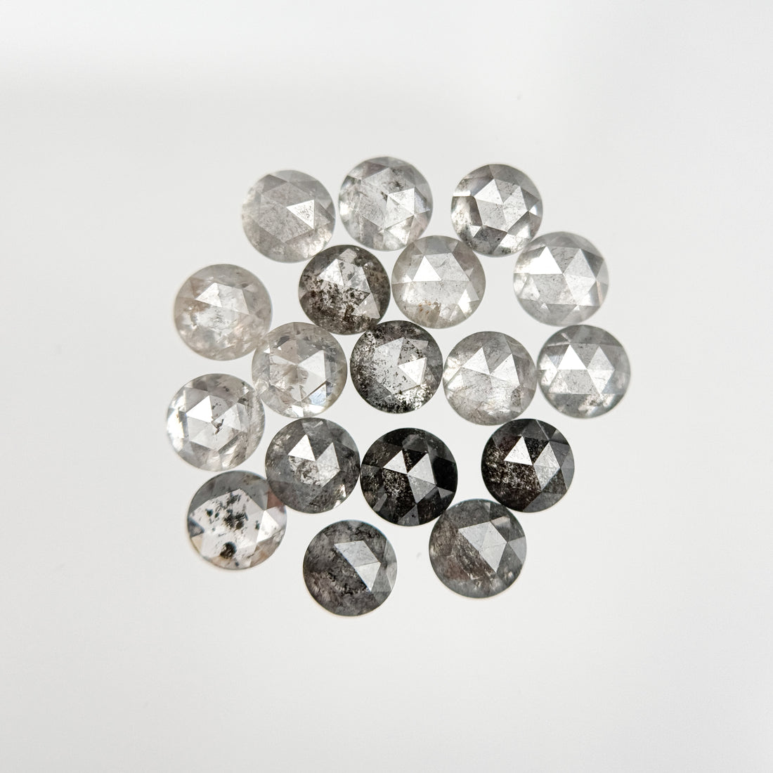 3 MM Round salt and pepper natural diamond