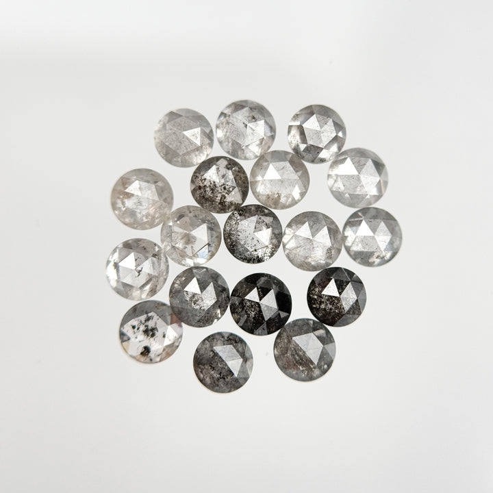 3 MM Round salt and pepper natural diamond