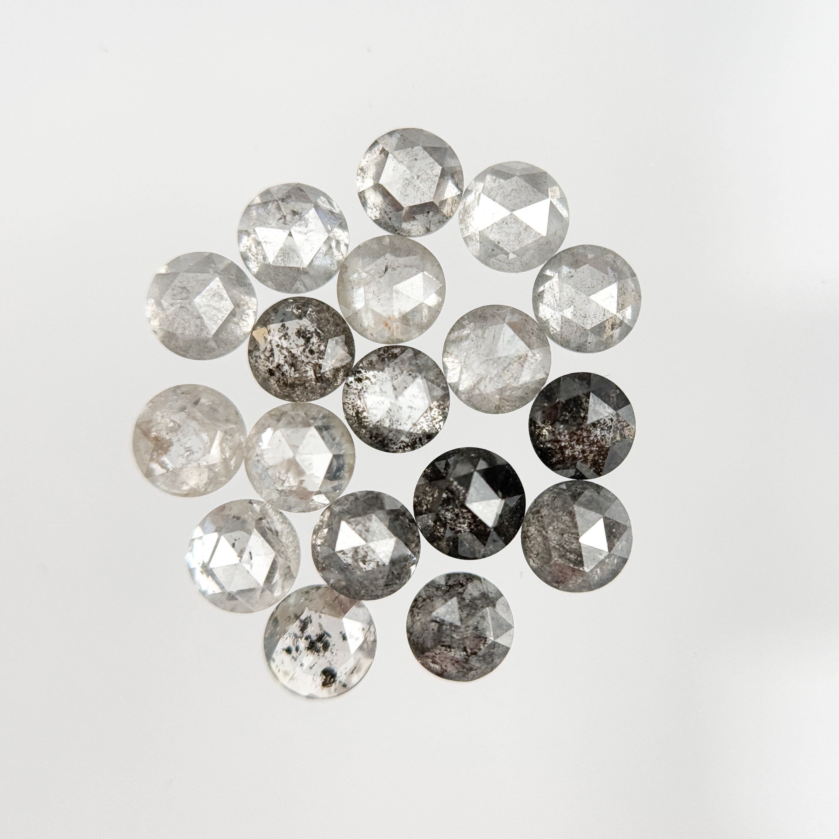 3 MM Round salt and pepper natural diamond