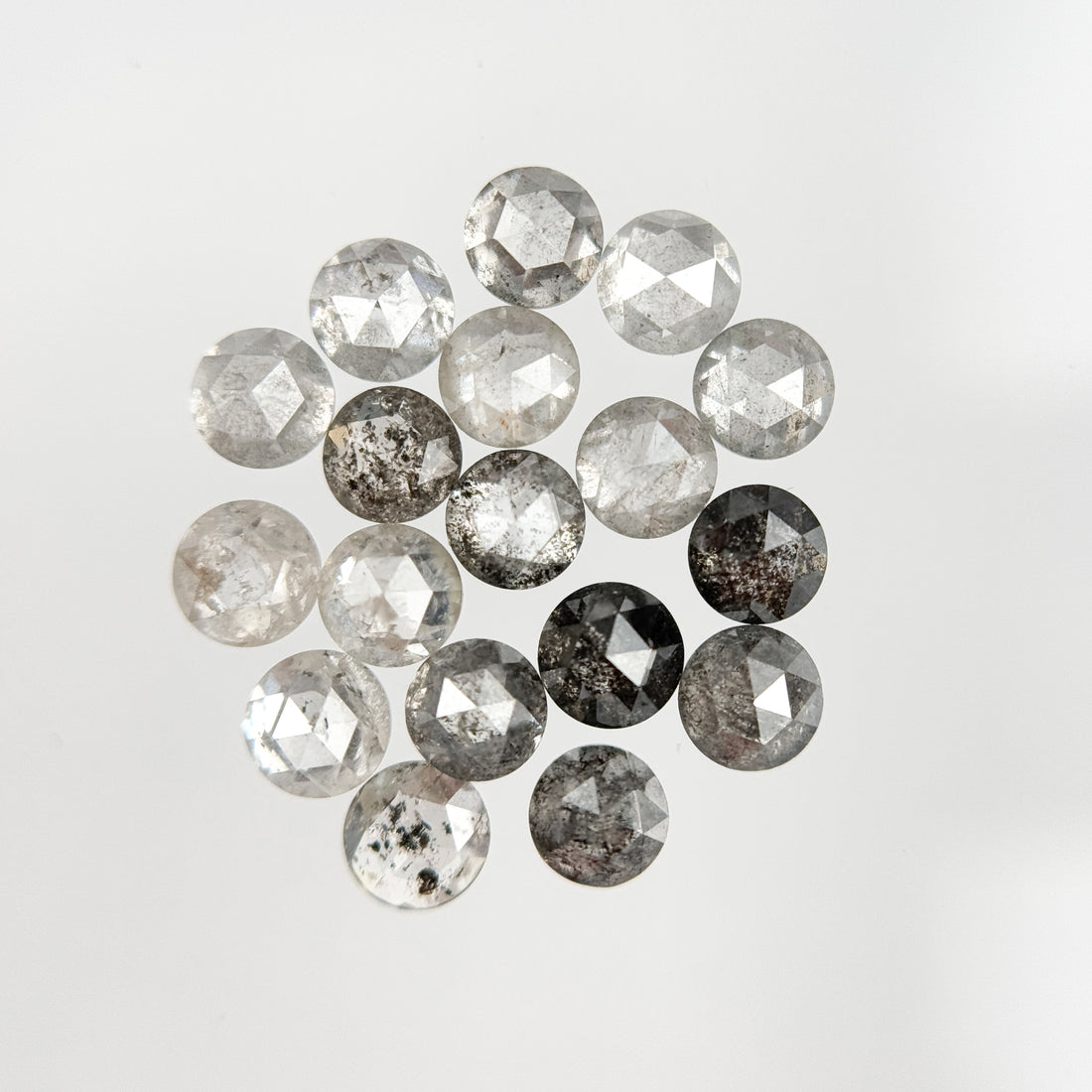 3 MM Round salt and pepper natural diamond