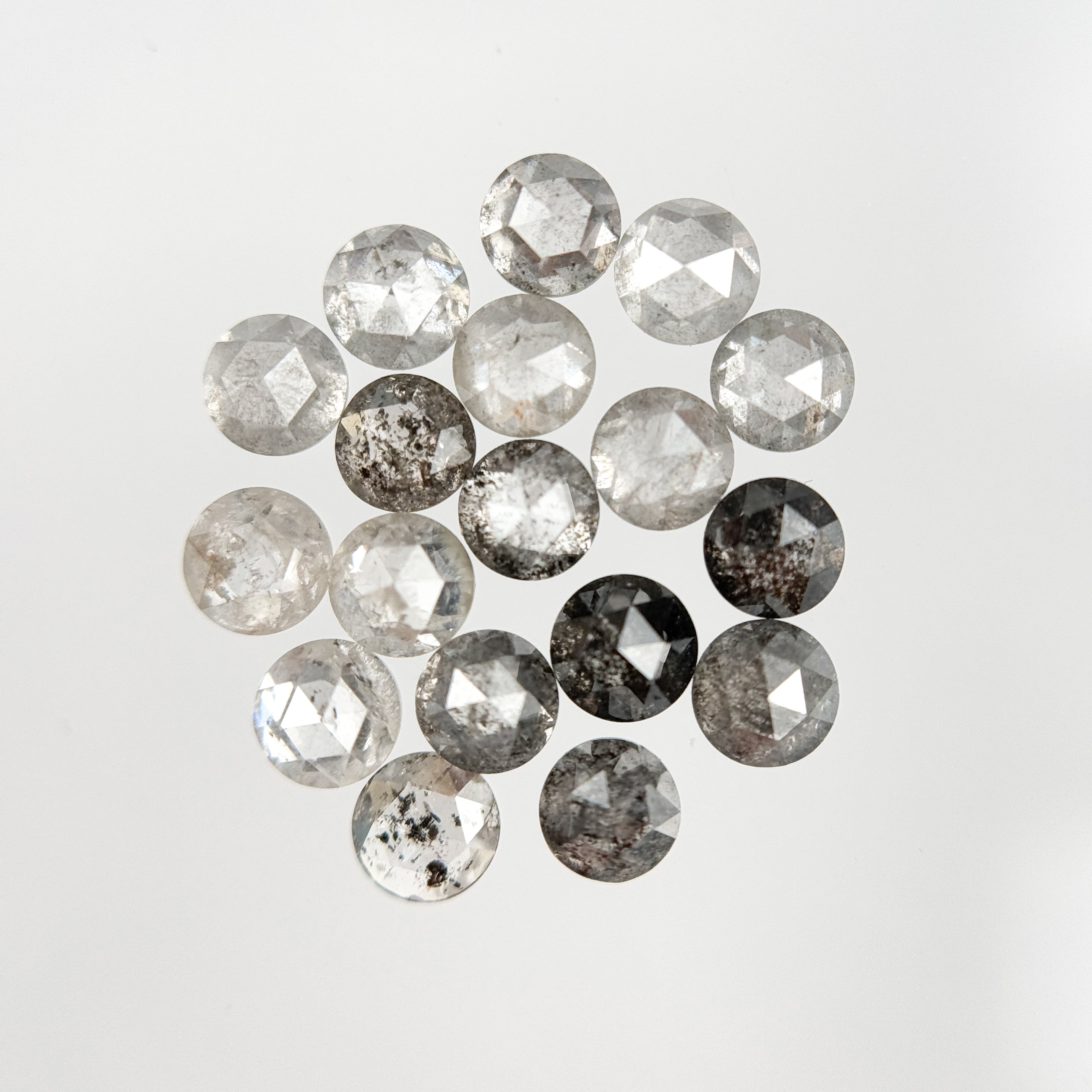 3 MM Round salt and pepper natural diamond