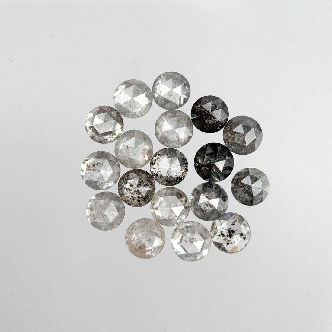 3 MM Round salt and pepper natural diamond