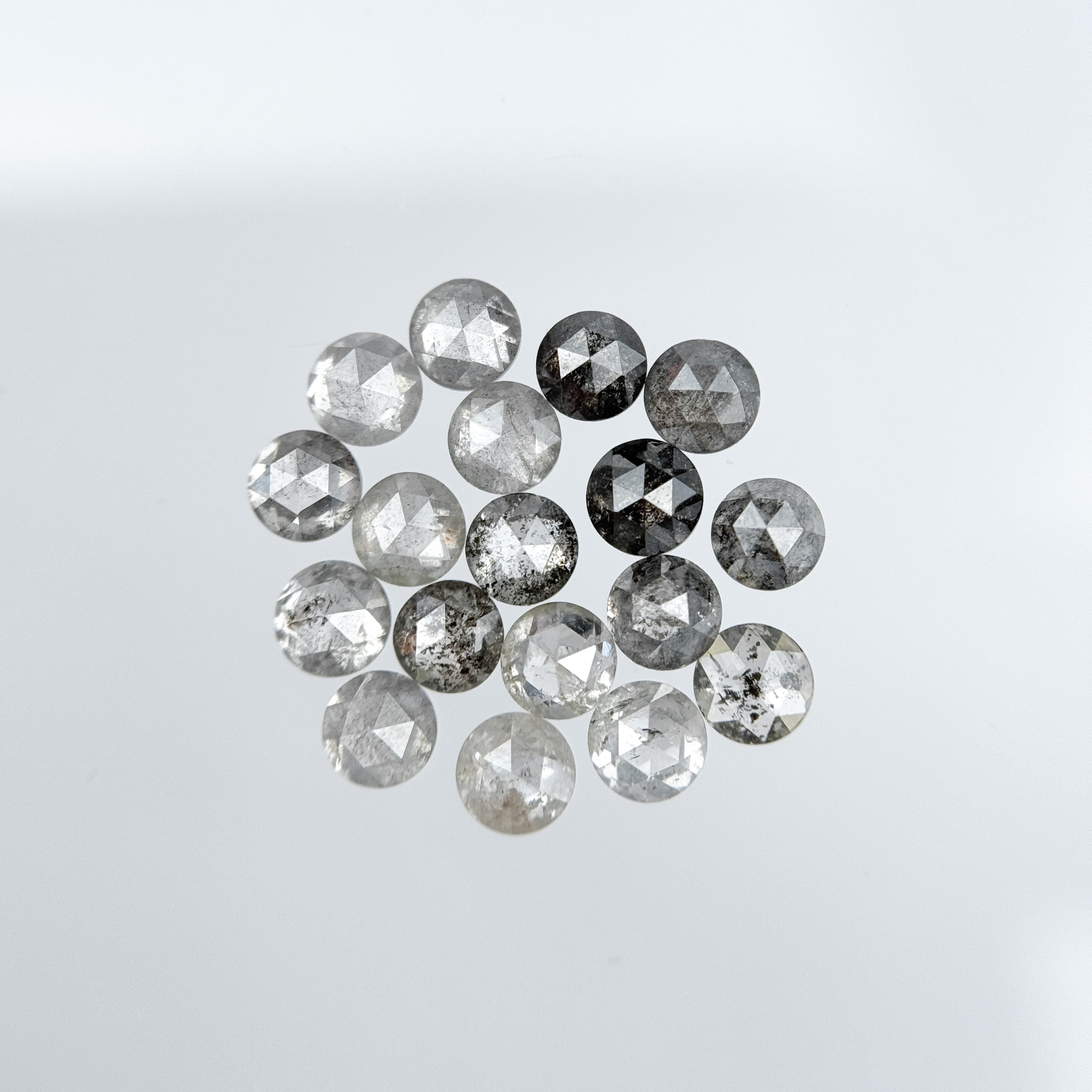 3 MM Round salt and pepper natural diamond