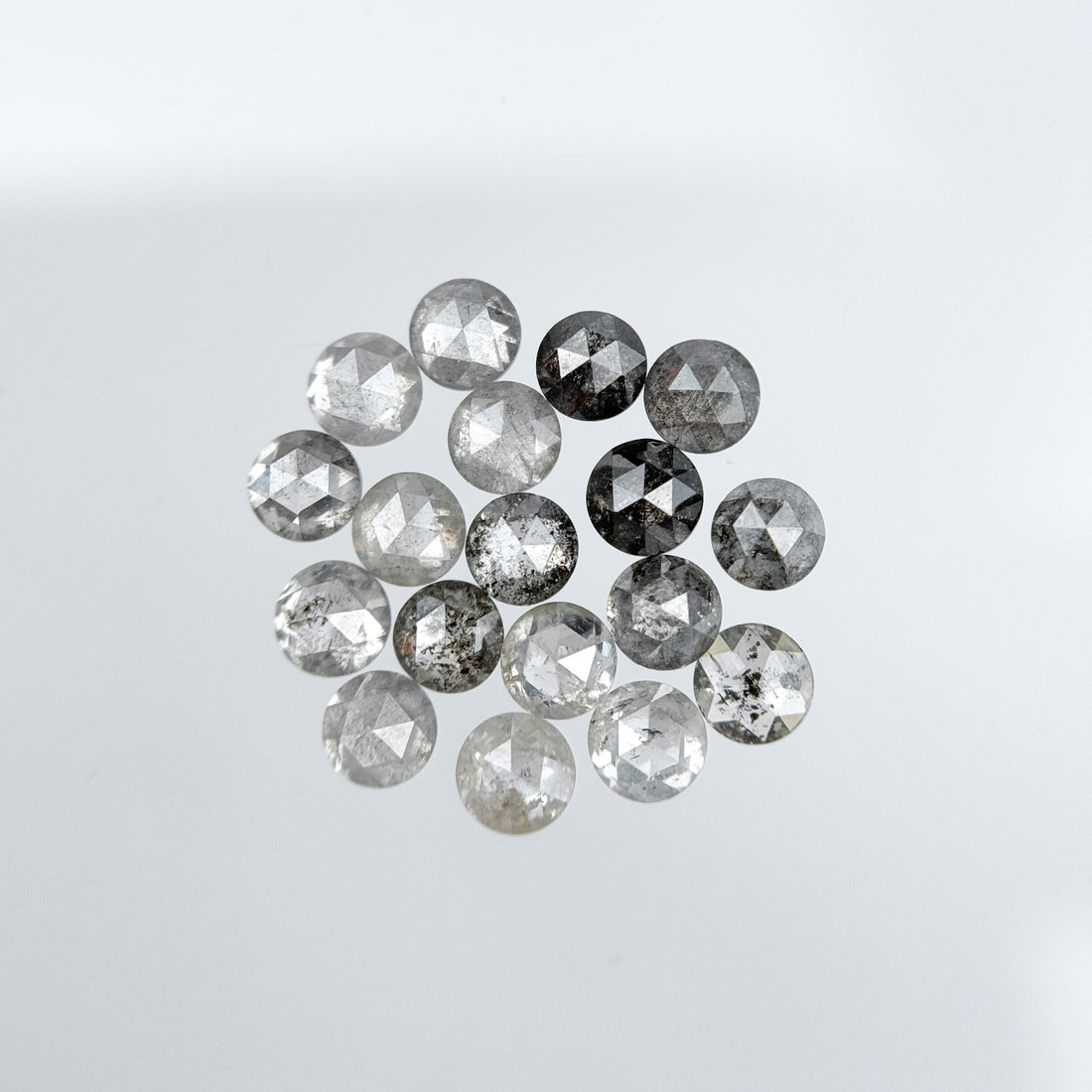 3 MM Round salt and pepper natural diamond