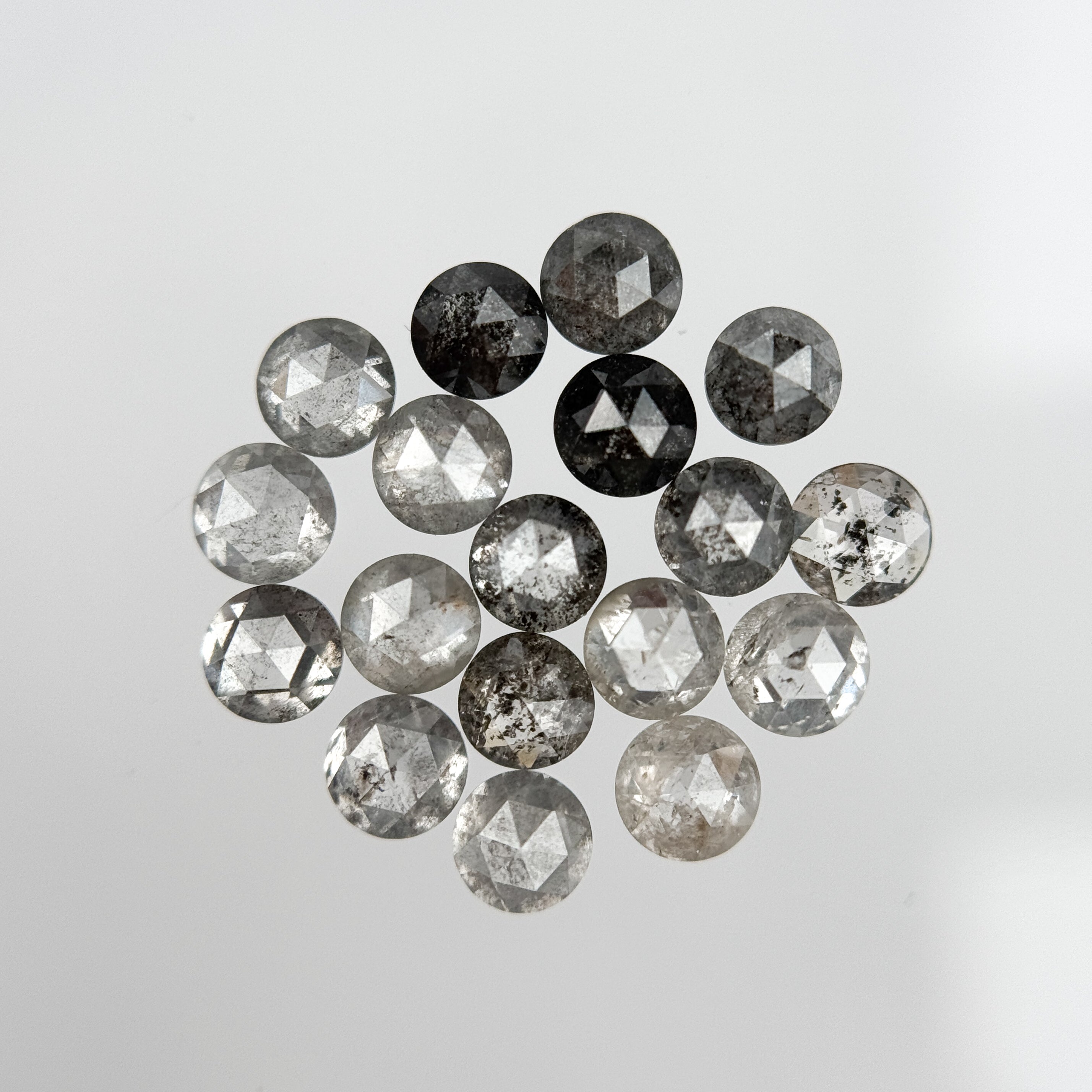3 MM Round salt and pepper natural diamond