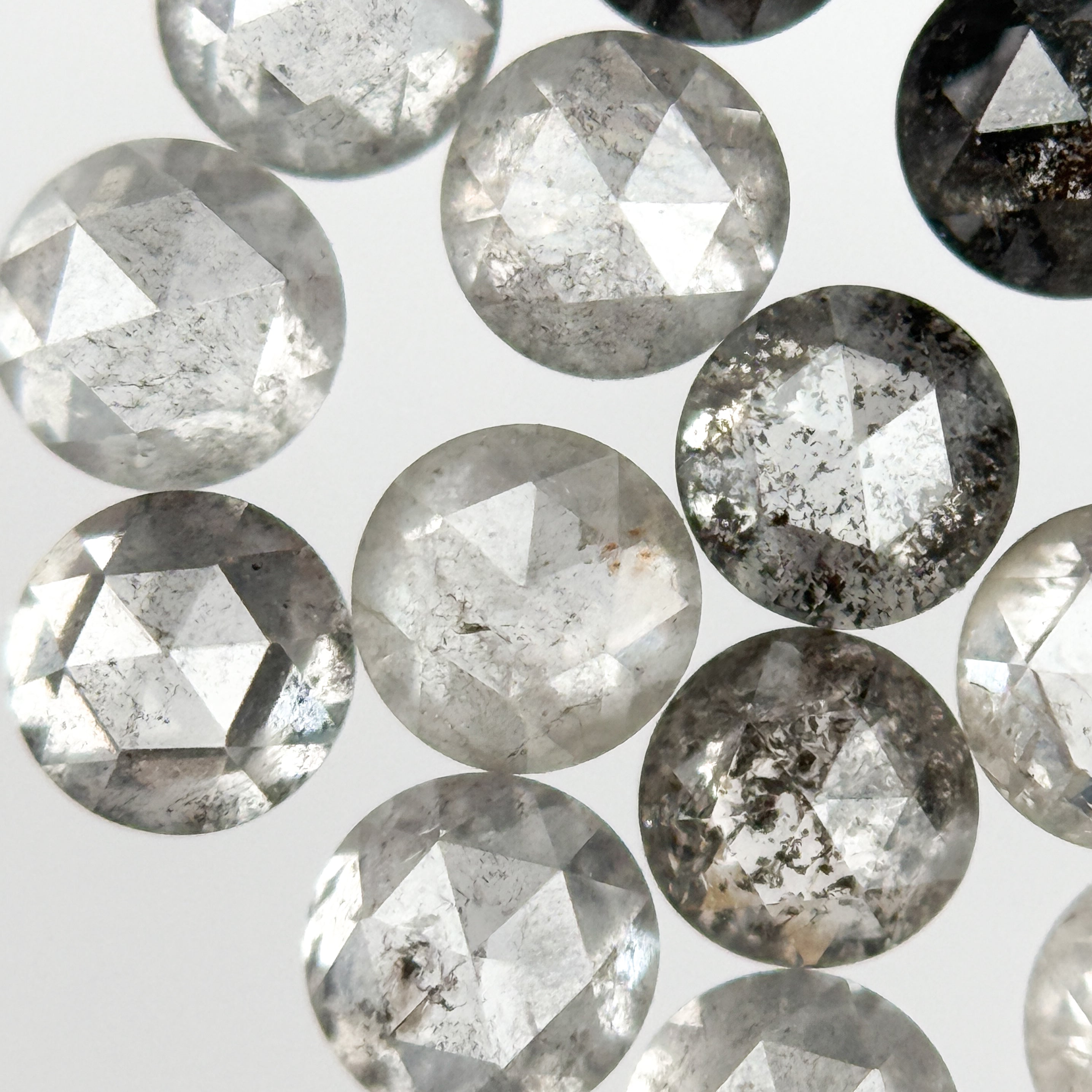 3 MM Round salt and pepper natural diamond