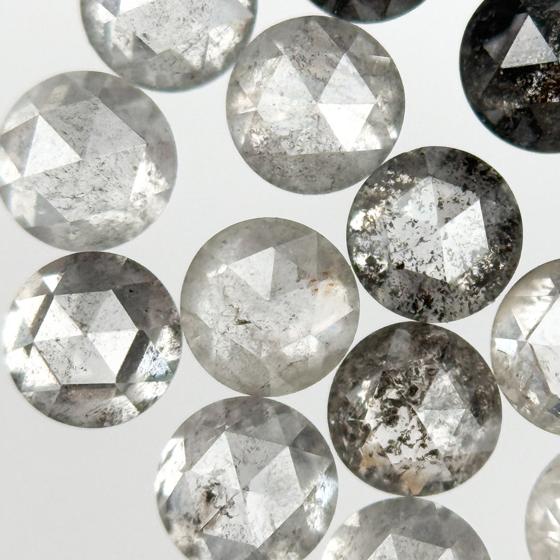 3 MM Round salt and pepper natural diamond