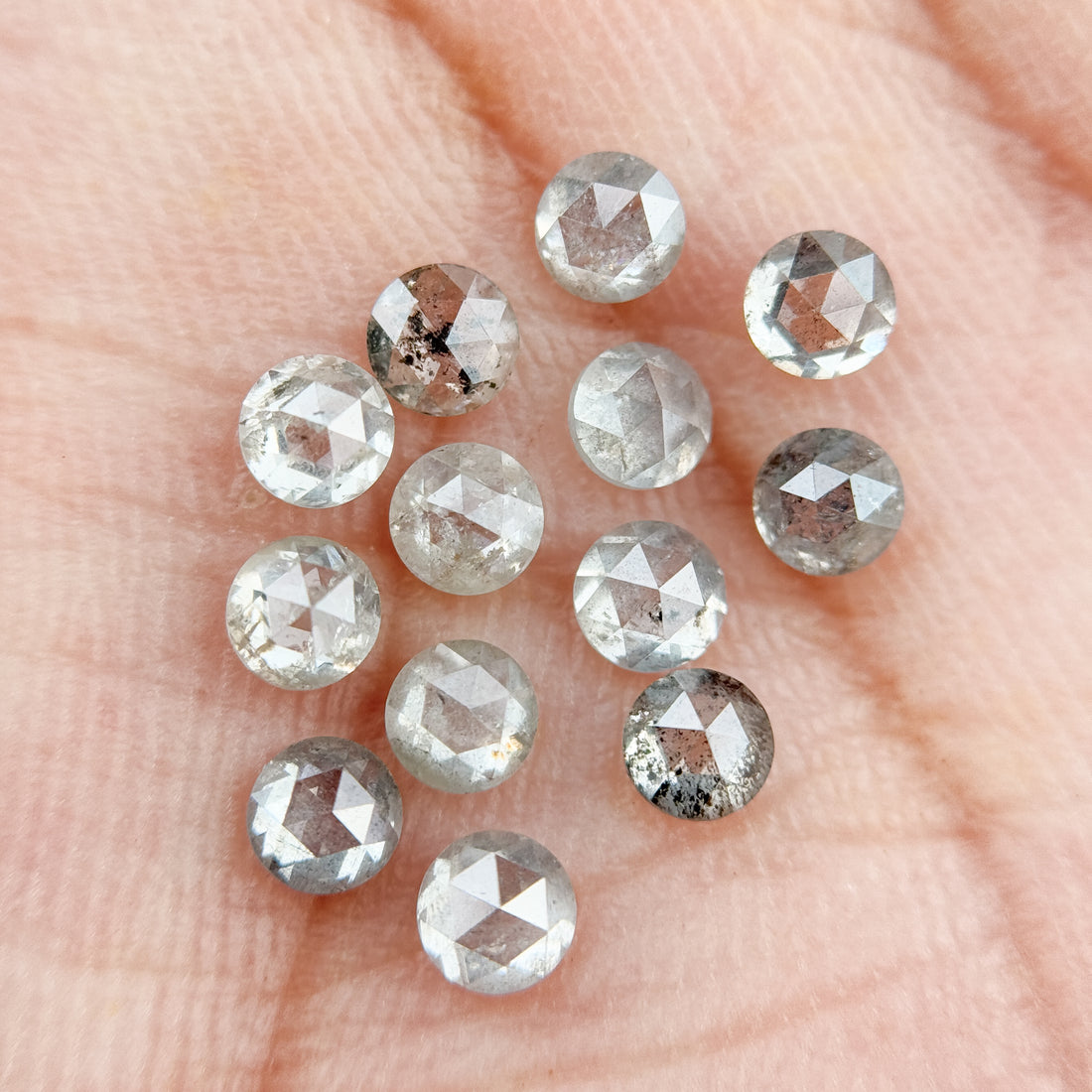 3 MM Round salt and pepper natural diamond