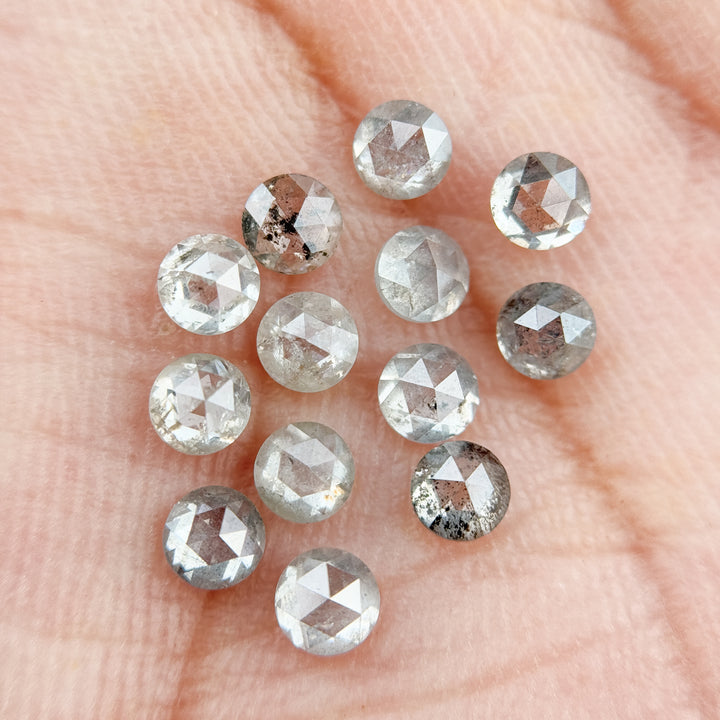 3 MM Round salt and pepper natural diamond