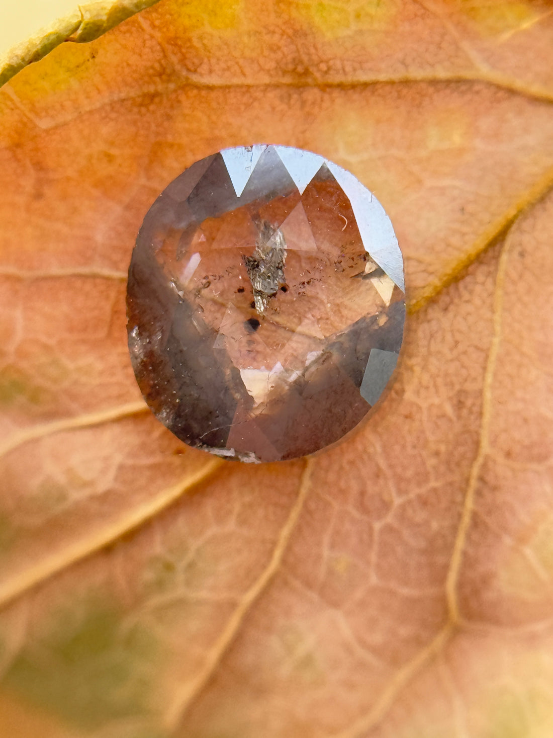 0.65 Ct Oval Rose Cut Grey Natural Salt and Pepper Diamond
