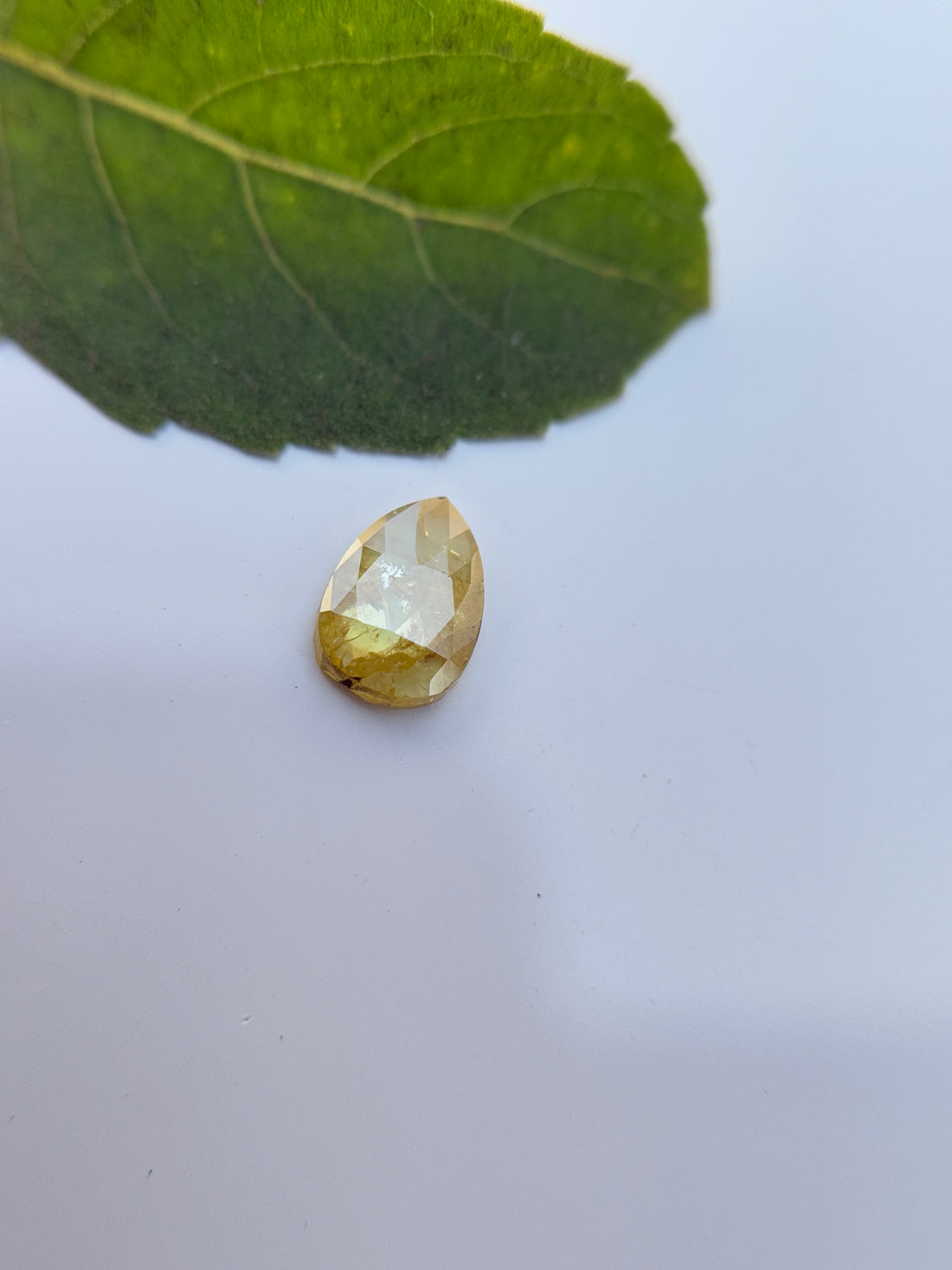 0.41 Ct Pear Rose Cut Yellow Natural Salt and Pepper Diamond