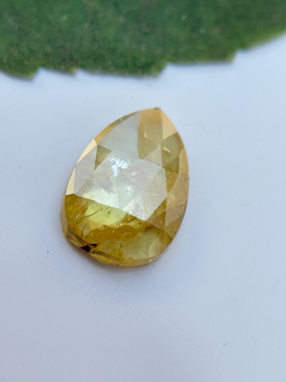 0.41 Ct Pear Rose Cut Yellow Natural Salt and Pepper Diamond