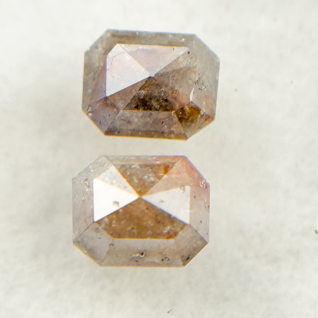 1.10 Ct Emerald Rose Cut Red Natural Salt and Pepper Diamond
