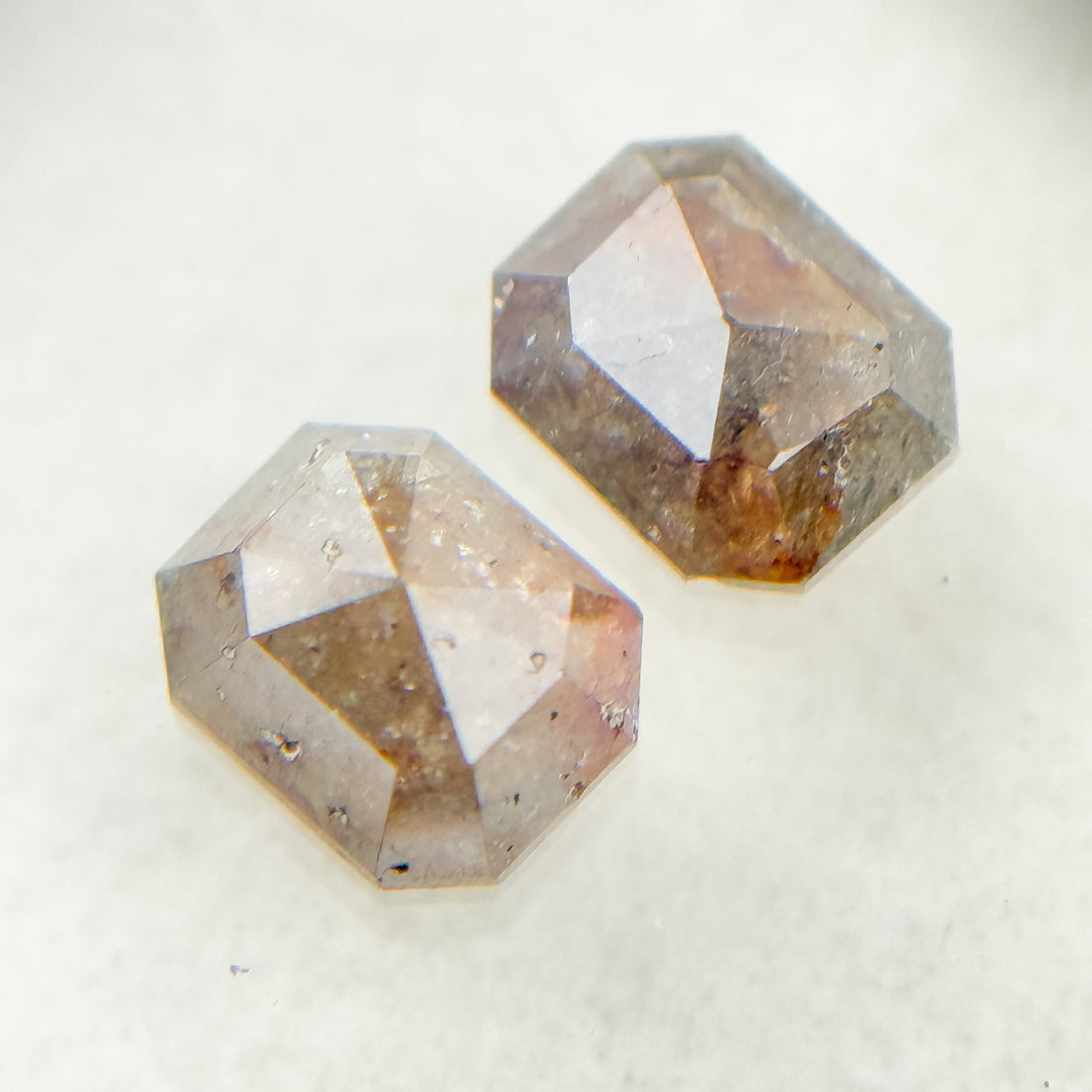 1.10 Ct Emerald Rose Cut Red Natural Salt and Pepper Diamond