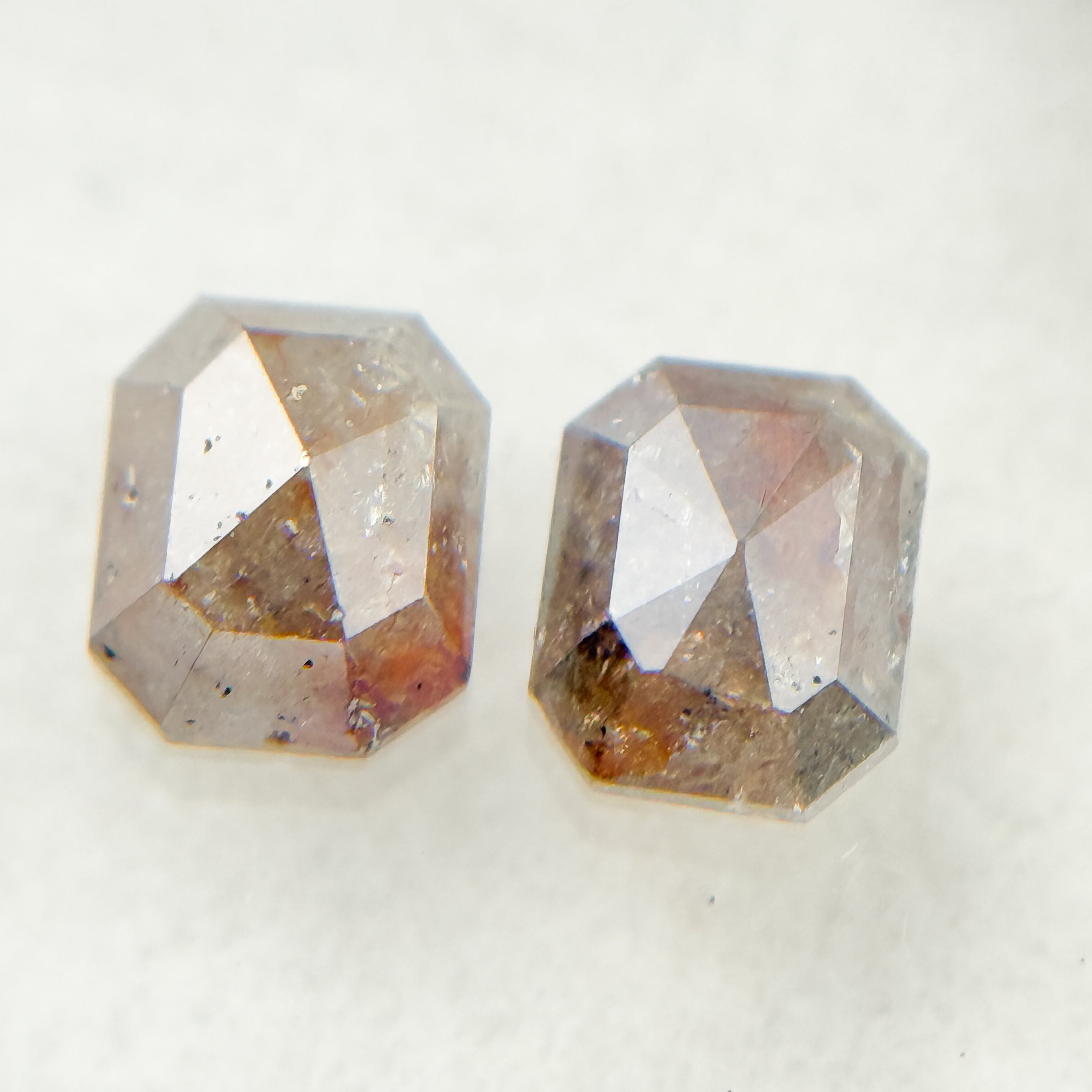 1.10 Ct Emerald Rose Cut Red Natural Salt and Pepper Diamond