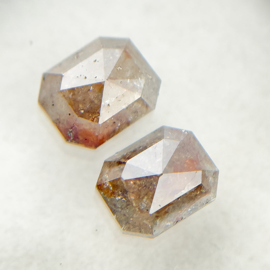 1.10 Ct Emerald Rose Cut Red Natural Salt and Pepper Diamond