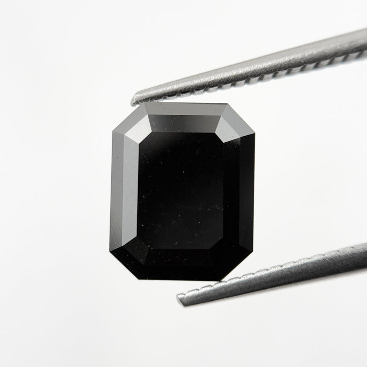4.31 Ct Emerald Rose Cut Black Natural Salt and Pepper Diamond