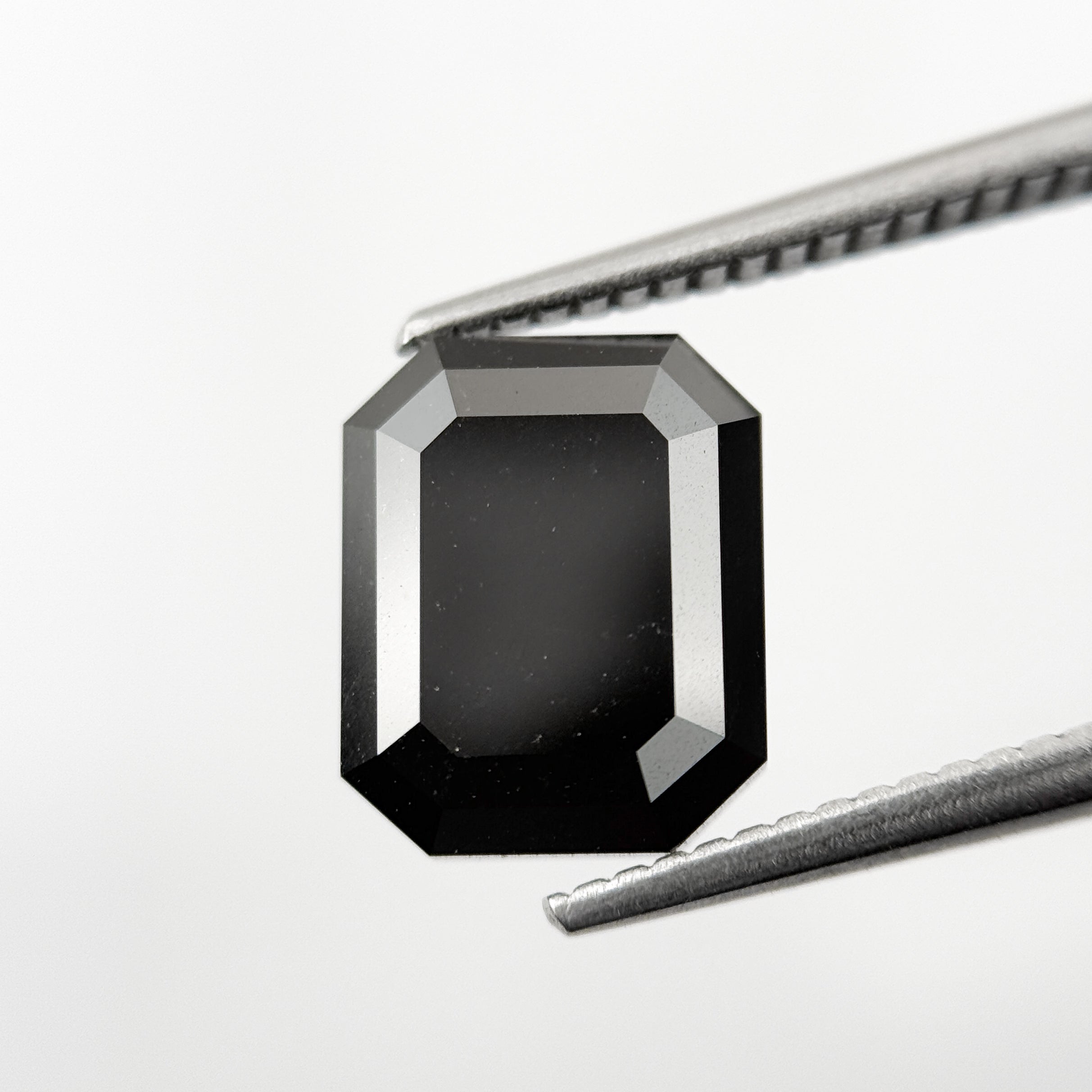4.31 Ct Emerald Rose Cut Black Natural Salt and Pepper Diamond