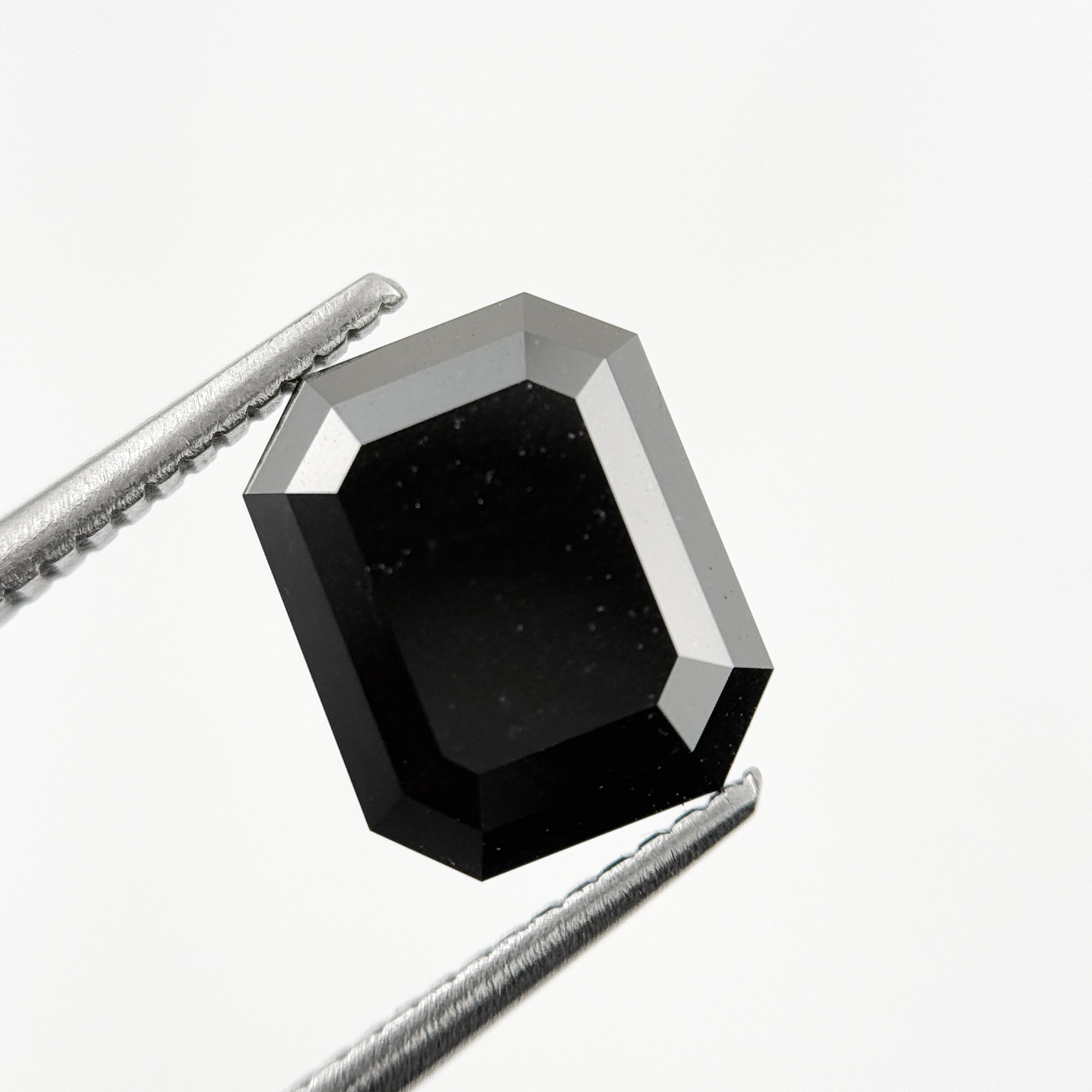 4.31 Ct Emerald Rose Cut Black Natural Salt and Pepper Diamond