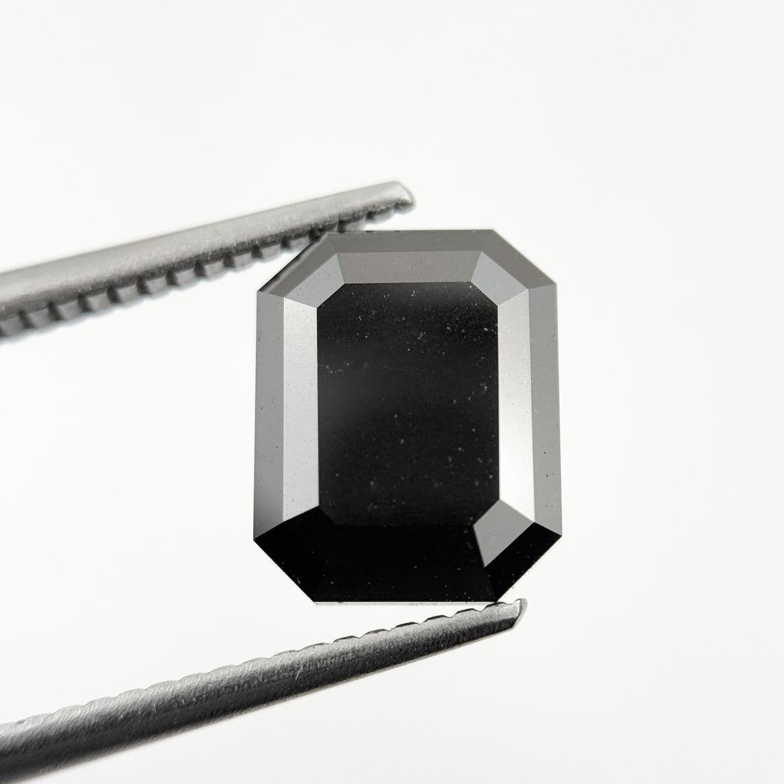 4.31 Ct Emerald Rose Cut Black Natural Salt and Pepper Diamond
